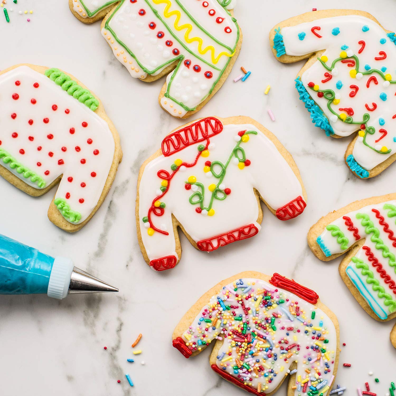 3 Piece Ugly Sweater Cookie Cutter Set - 4 1/5'', 3 1/2'', 2 1/2'' - Christmas Winter Sweater Cookie Cutters
