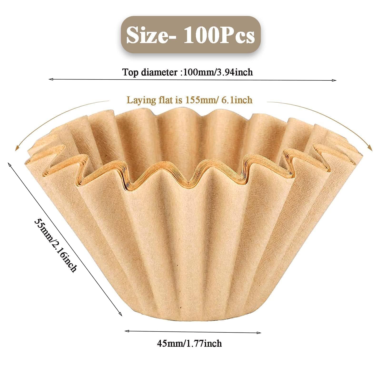 Mucxniiy 1-2 Cup Brown Coffee Filters, 100 Count Unbleached Basket Coffee Filter Paper For Miniature Mr Coffee, Small Coffee Mak