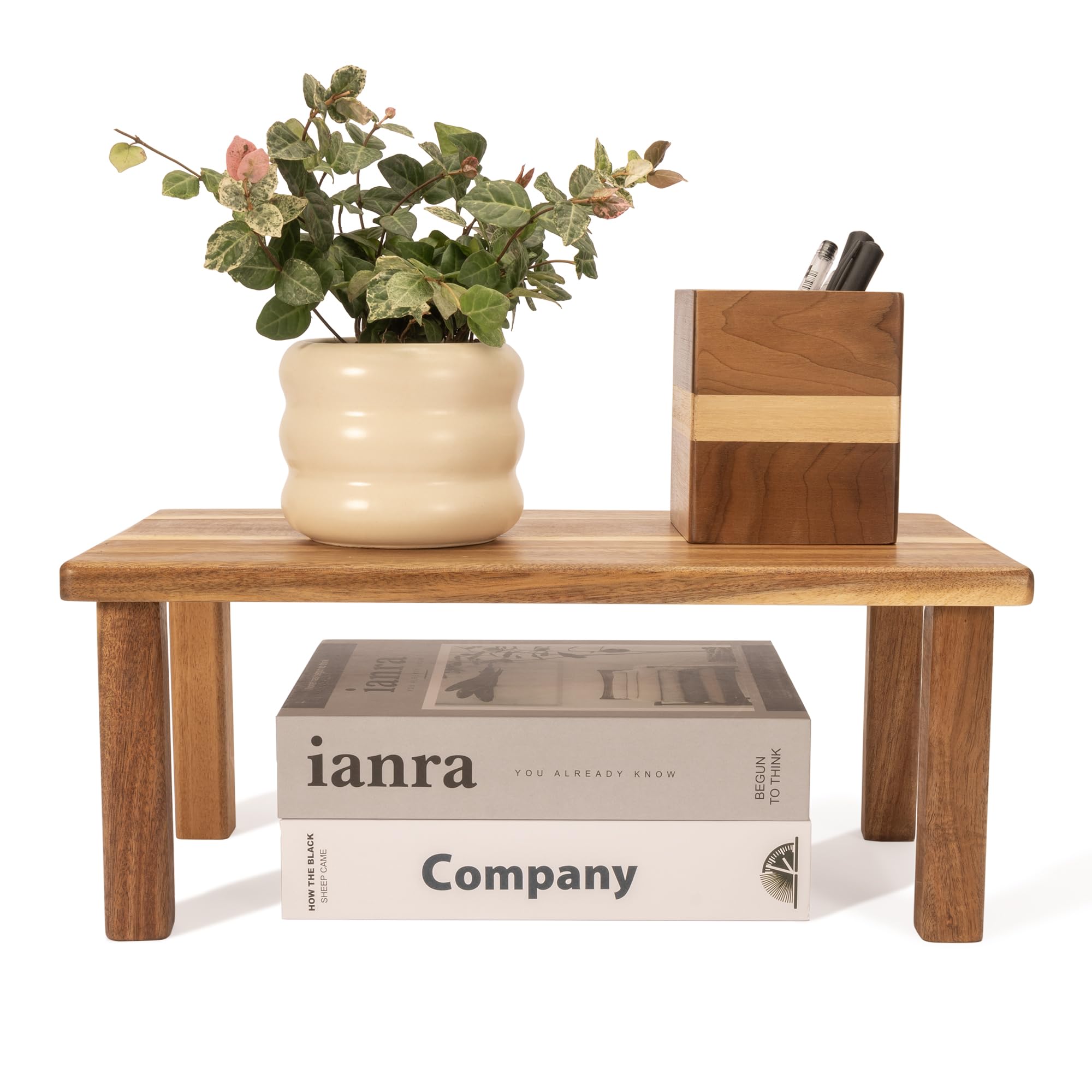 Rilikar Acacia Wood Desktop Organizer Shelf Kitchen Cabinet Counter Shelf