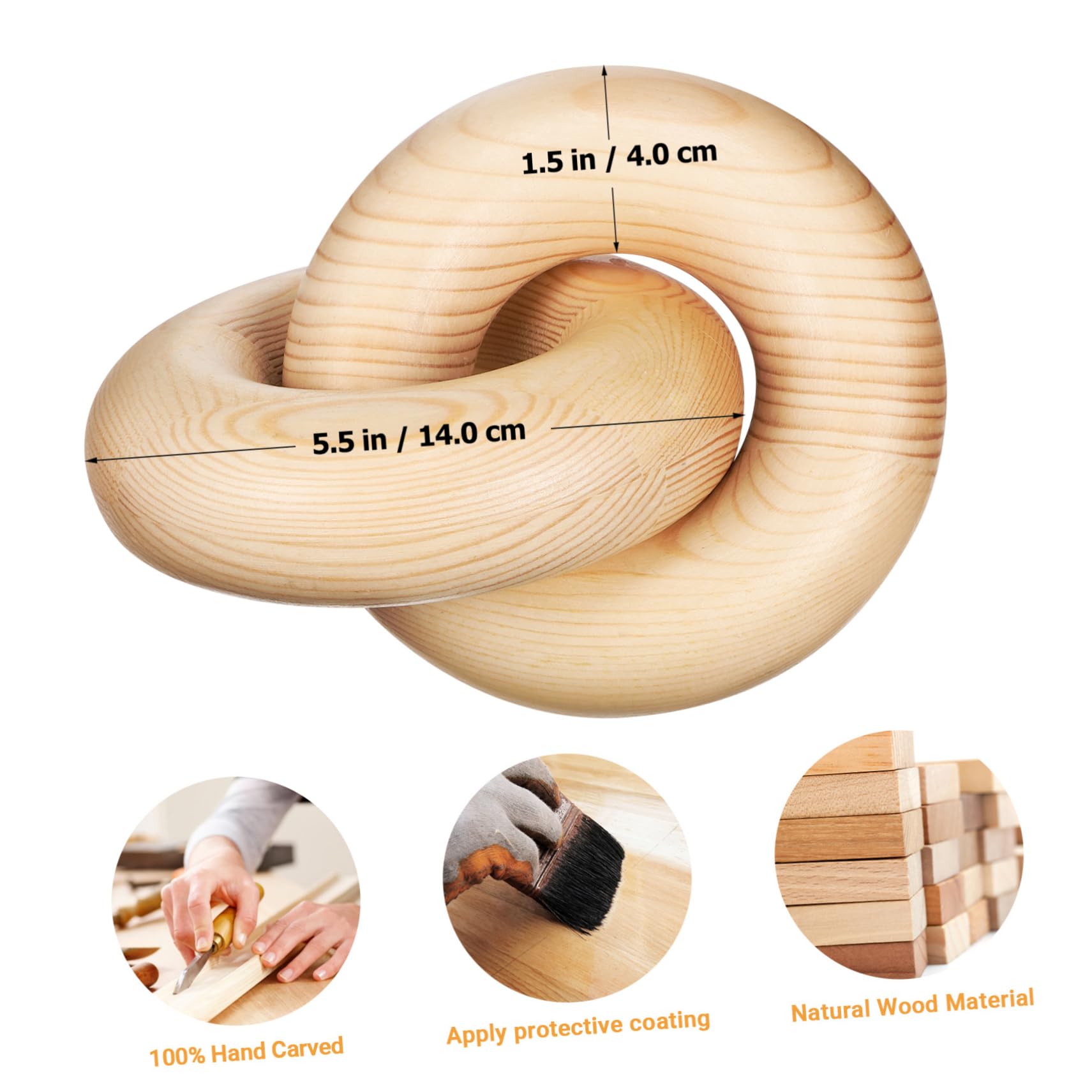 IMIKEYA Wood Knot Decor - Natural Wood Chain Link Decor, Coffee Table, Knot Shelf Ative Chain for Farmhouse Living Room Hallowee