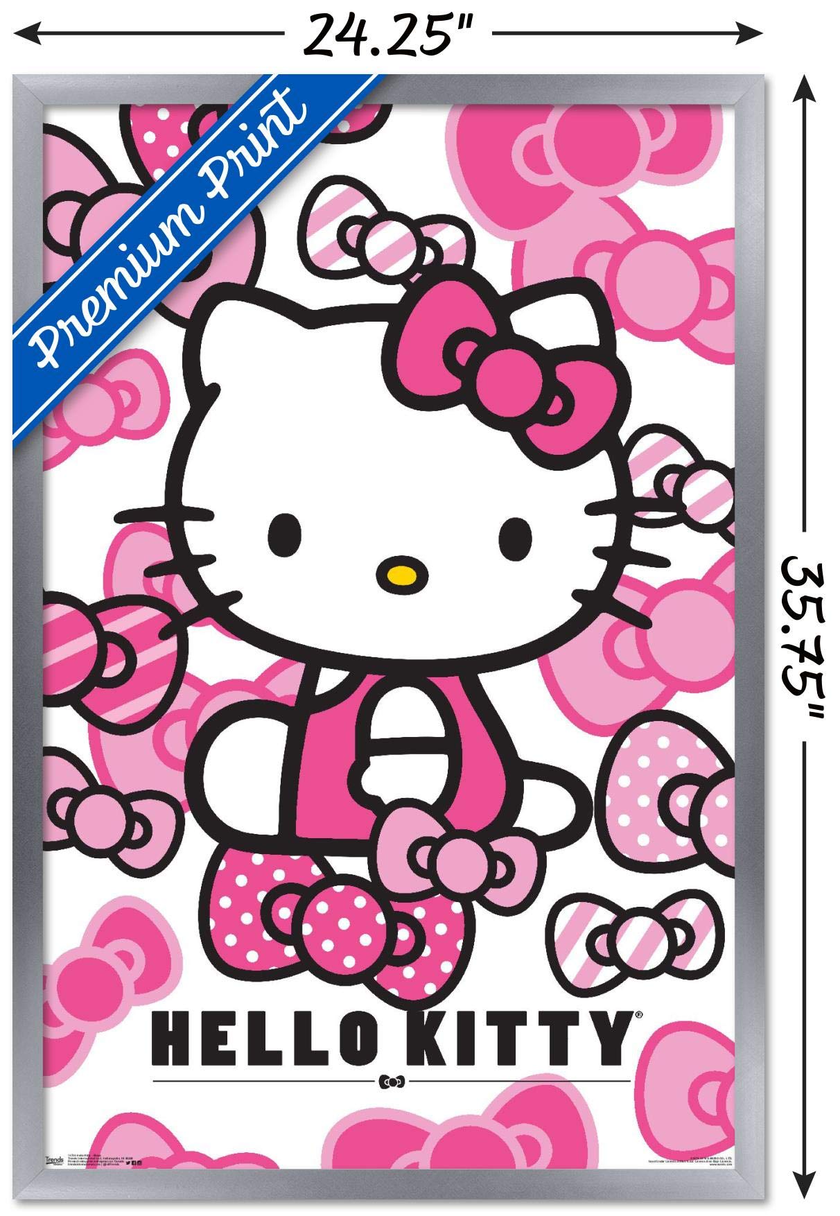Trends International Hello Kitty - Bows Wall Poster, 22.375'' X 34'', Silver Framed Version