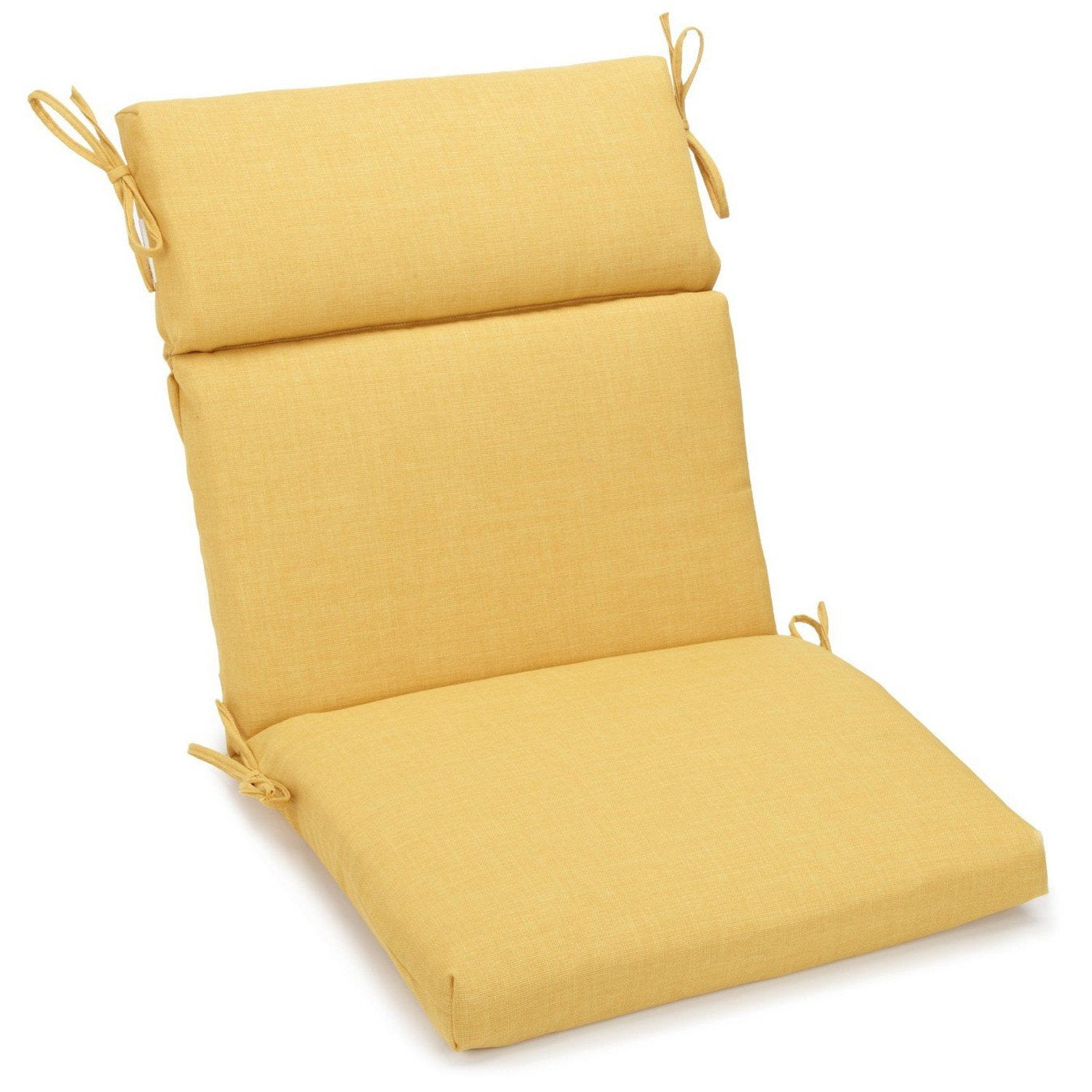 Blazing Needles Indoor/Outdoor Seat/Back Chair Cushion, 20 x 42, Lemon