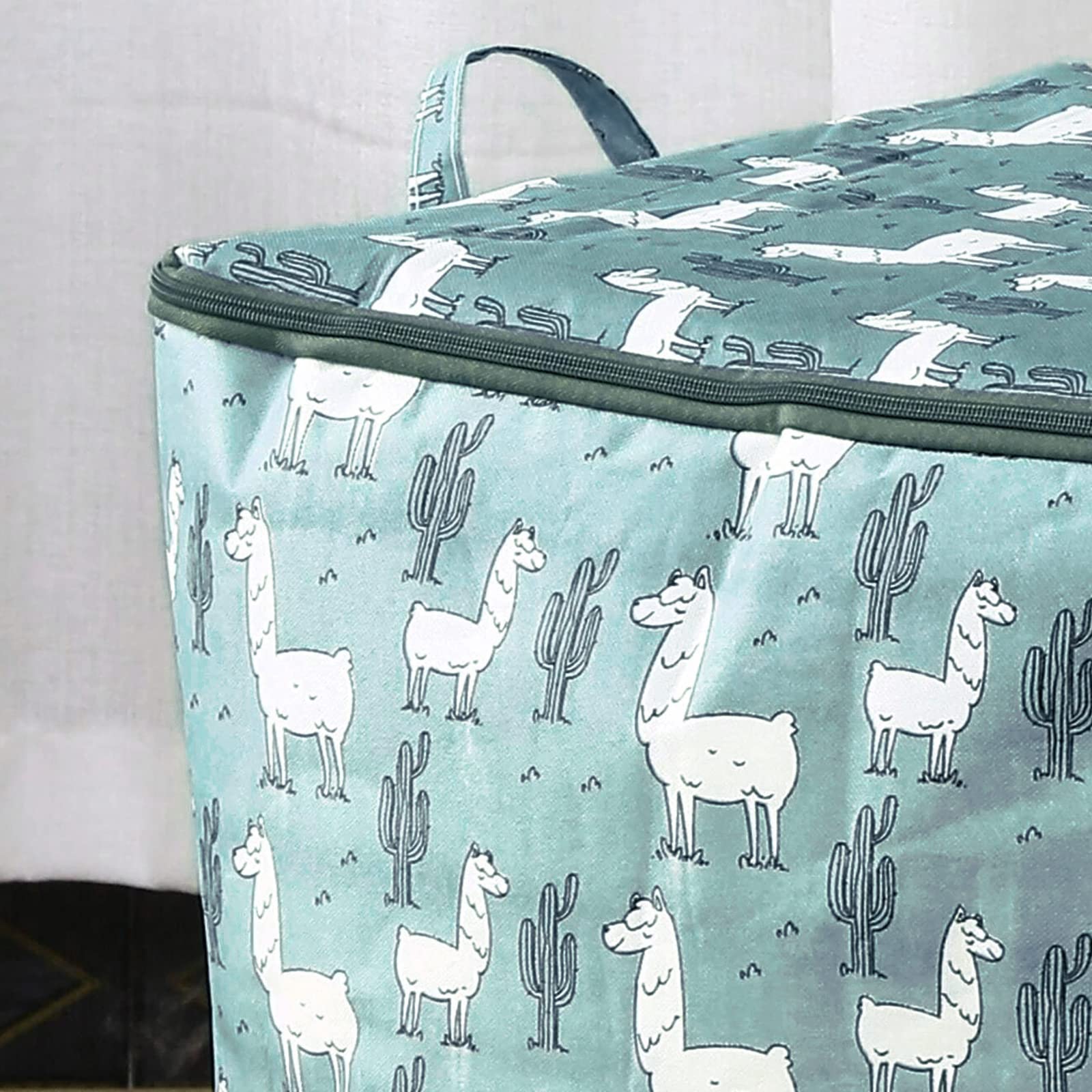 Wolpin Large Size Quilt Storage Bag Underbed With Zip Closure & Handle | Moisture-Proof, Foldable, Waterproof | Clothes Blankets