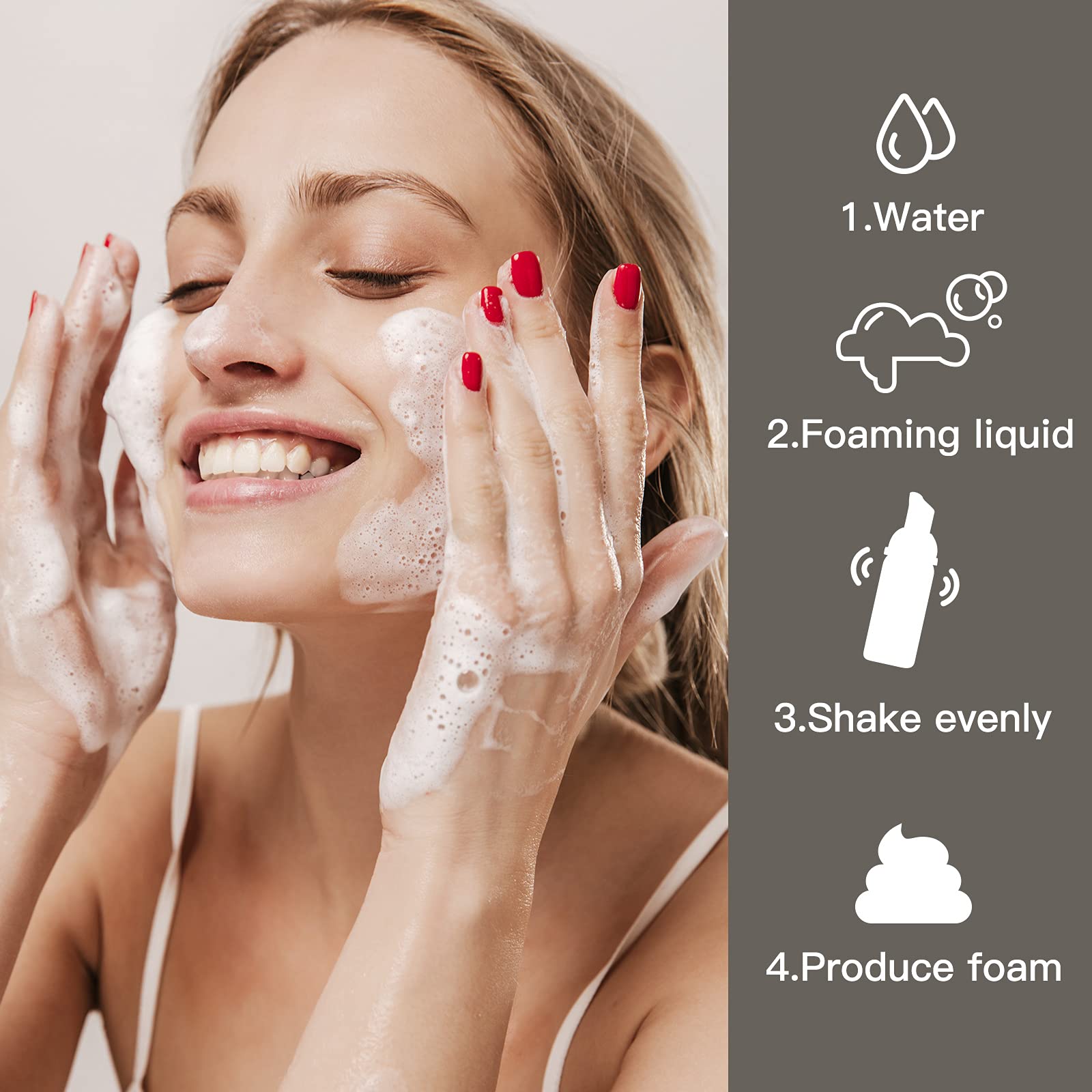 Owlyee 2Oz Foam Bottle (3Pcs) Empty Foaming Pump Dispenser For Hand Soap, Lash Cleanser, Shampoo To Travel (60Ml, Black)