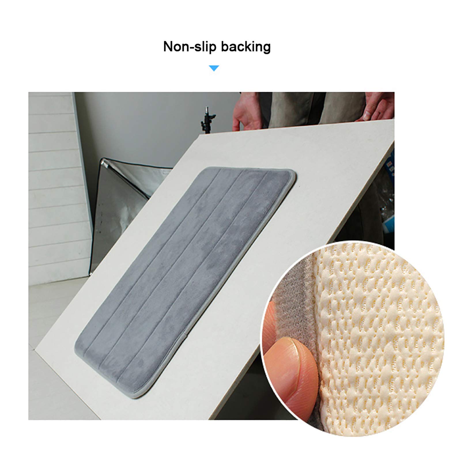 Vanra Small Bath Mat Bath Rugs Anti-Slip Memory Foam Non-Slip Bathroom Mat Soft Bathmat Carpet 157 X 236 (Gray)