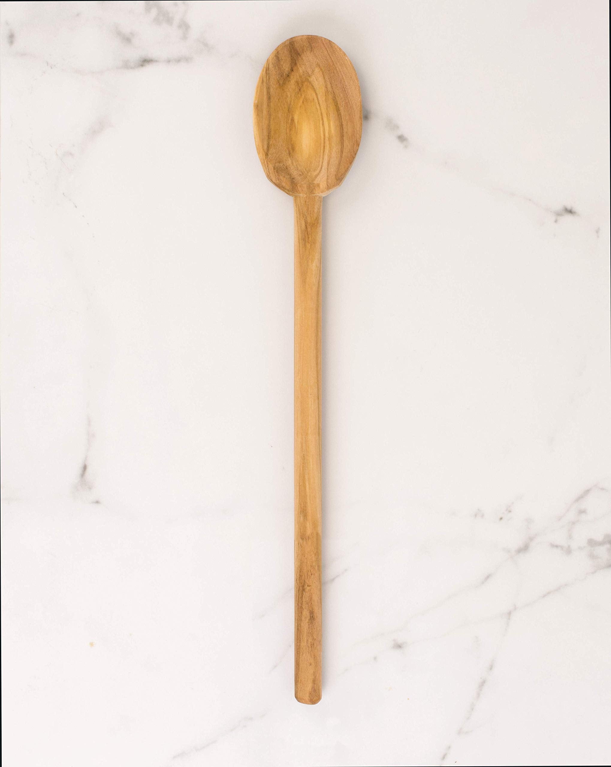 Italian Olive Wood Cooking Spoon, Handcrafted In Europe, 12-Inch