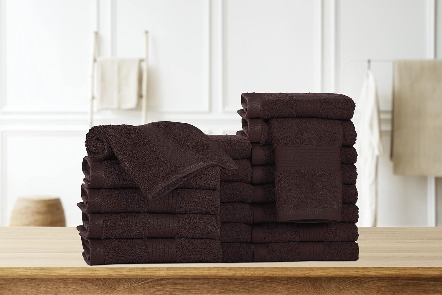 Ample Decor Set Of 20 Wash Cloths 12 X 12 Inch 100% Cotton 600 Gsm,Lightweight Reusable Fingertip Towels, Quick Drying Machine W