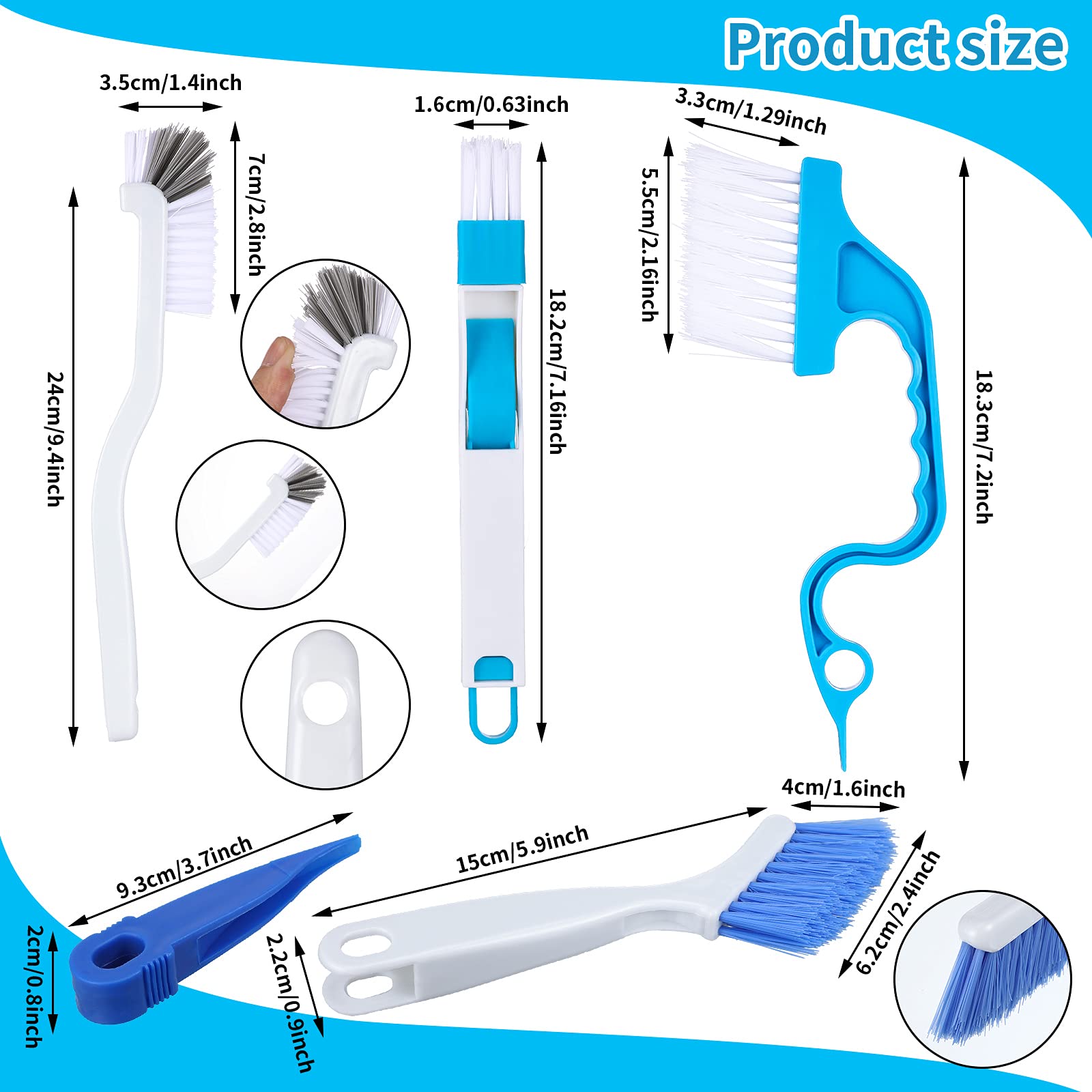 10 Pieces Cleaning Brush Small Scrub Brush, Window Door Sliding Track Cleaning Brush For Cleaning Sink Scrub Brush, Bathroom Kit