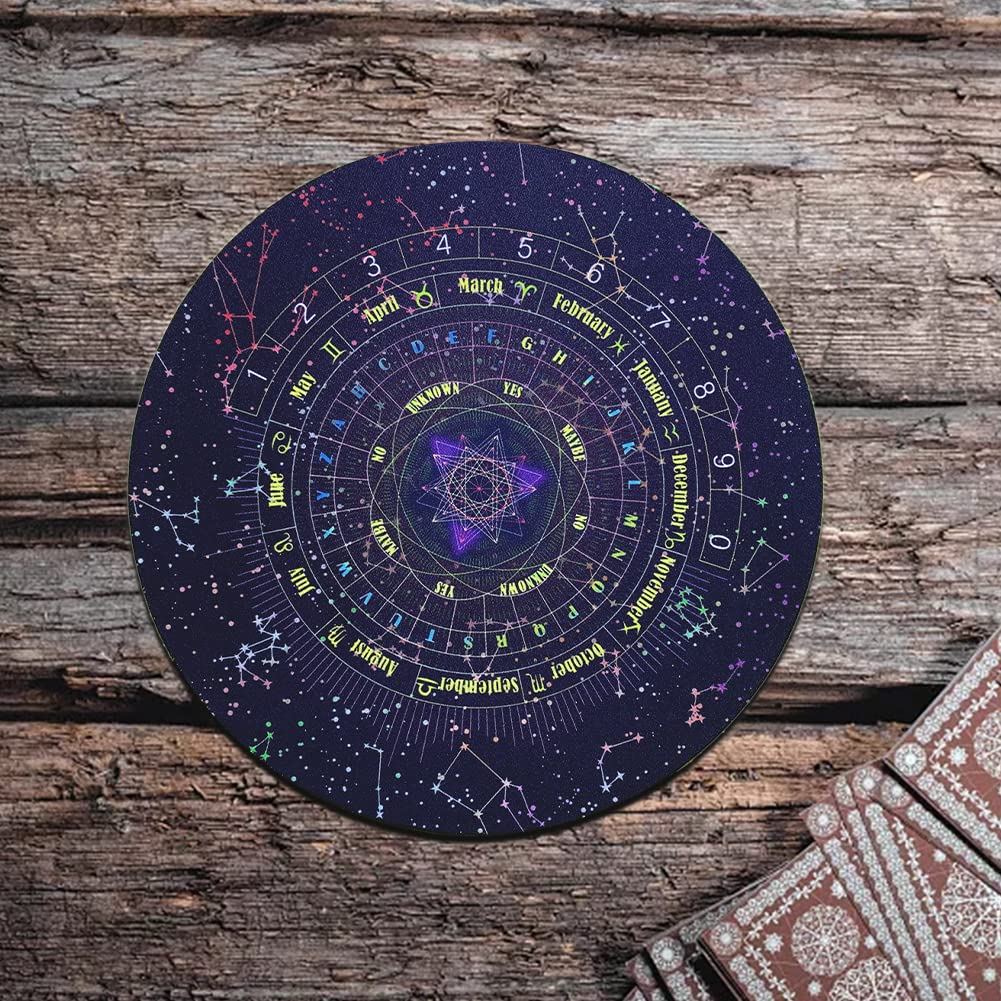 Emvanv Divination Board, 8.66Inch Rubber Astrology Star Pendulum Mat For Divination Pendulum Pad Metaphysical Message Board, Sta