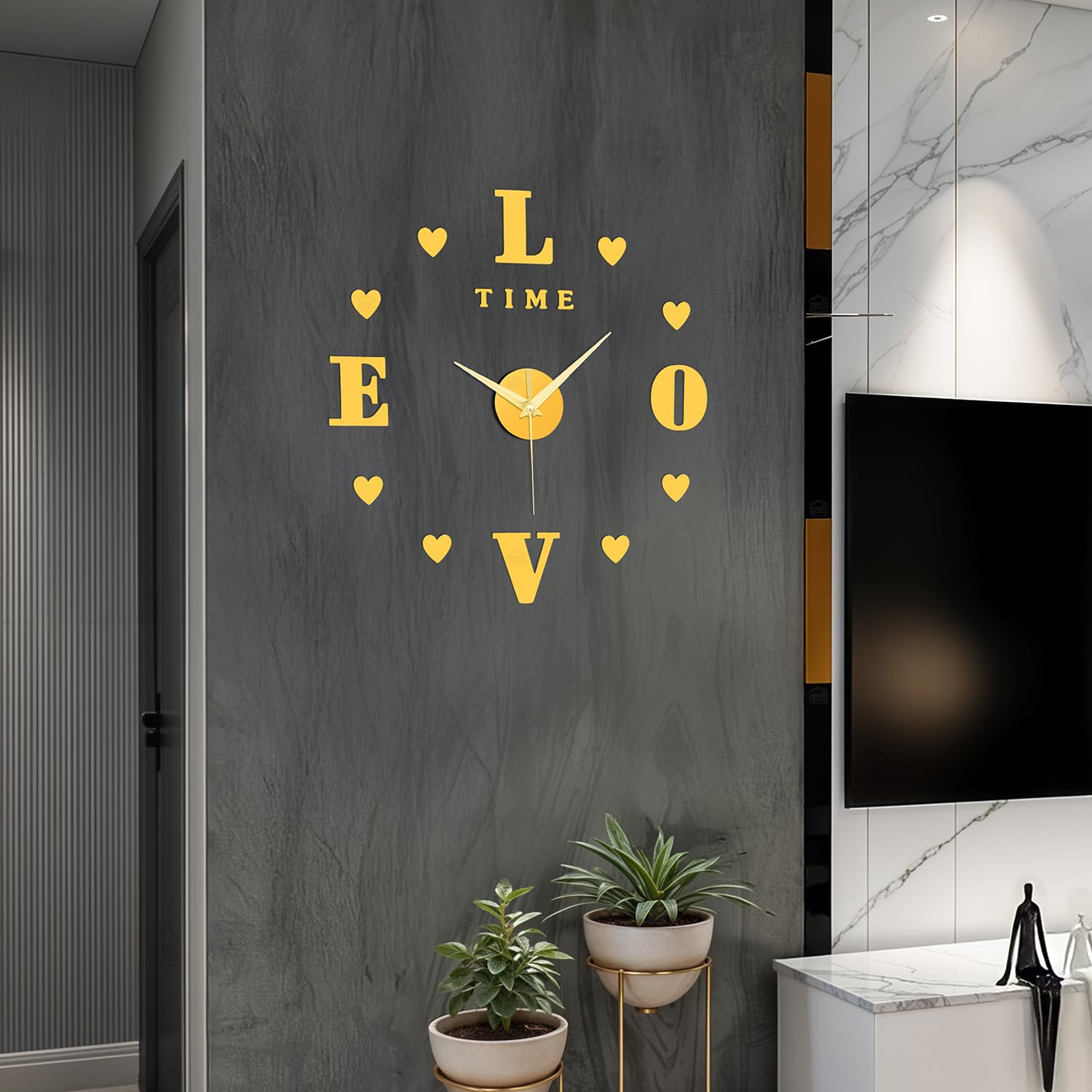 About Space Wall Clock,Diy Wall Sticker Clock Self Adhesive,Non-Ticking,Frameless,Acrylic Analog Watch Adjustable Size For Livin