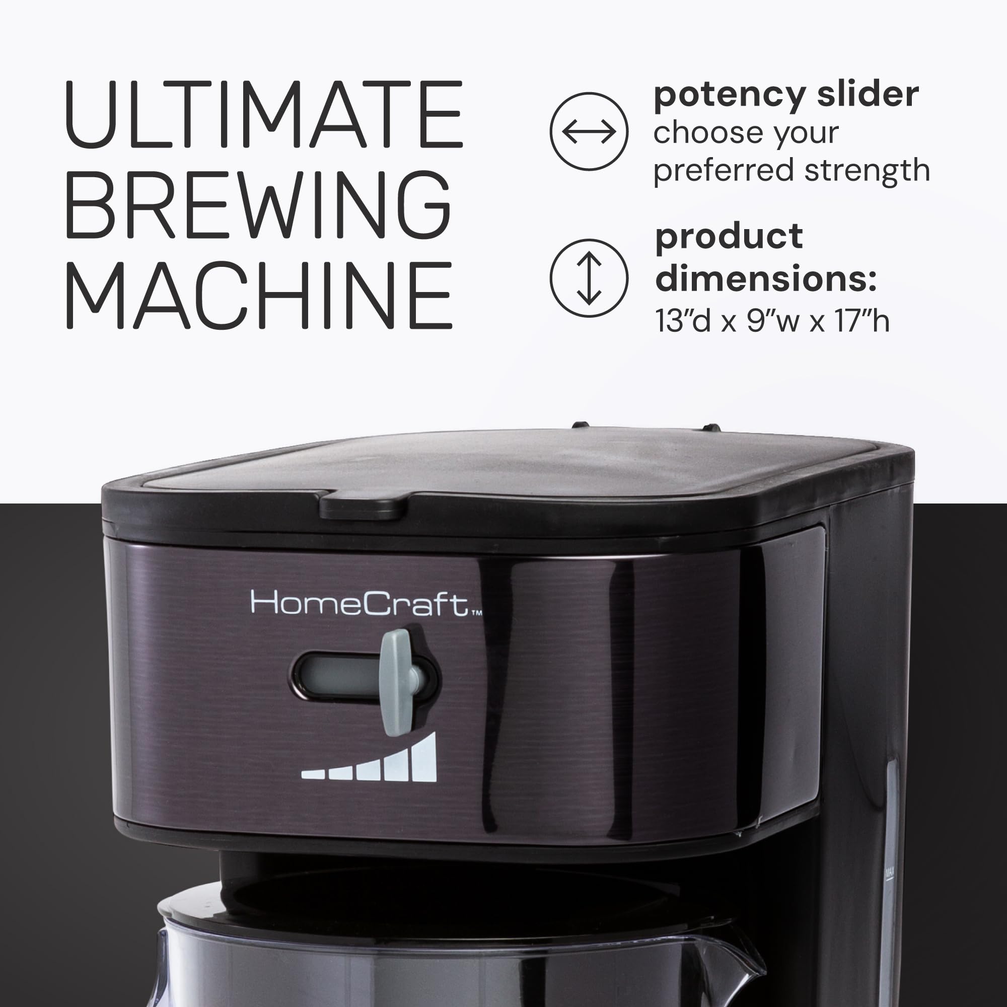 Homecraft 3-Quart Iced Coffee And Tea Maker With Filter Basket, Flavor Enhancer, Adjustable Brew Strength
