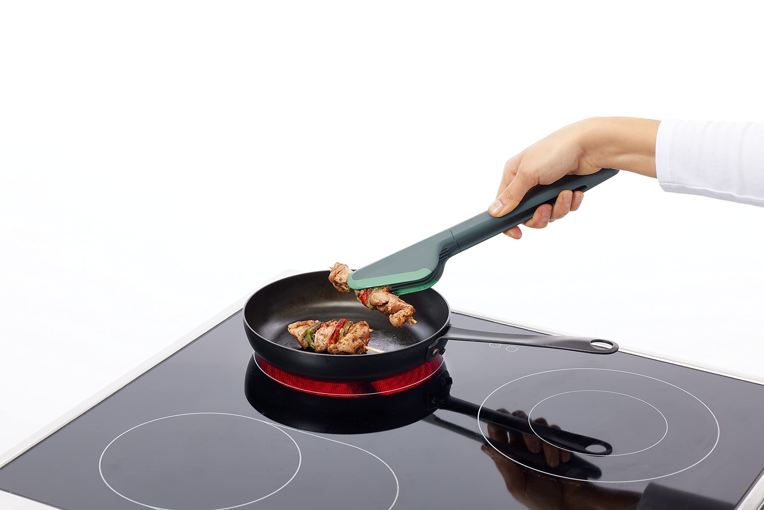 L  Ku   Grey With Green Tongs, 2.44 X 2.01 X 11.18Inch Tongs