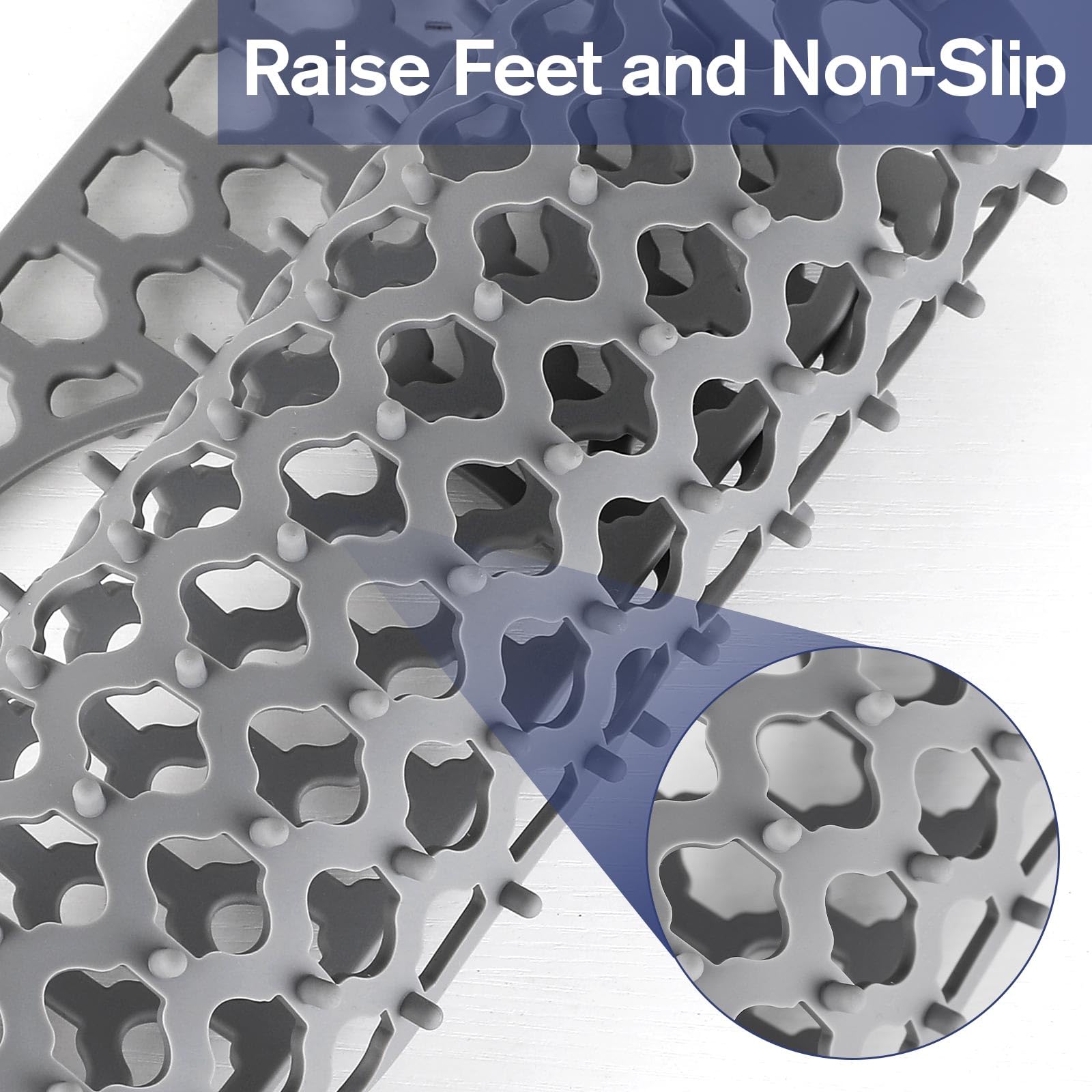 Snuggery 2Pcs Sink Protectors For Kitchen Sink 11.61''X13.58'' With Rear Drain Hole, Heat Resistant Non-Slip Dishwasher Suitable