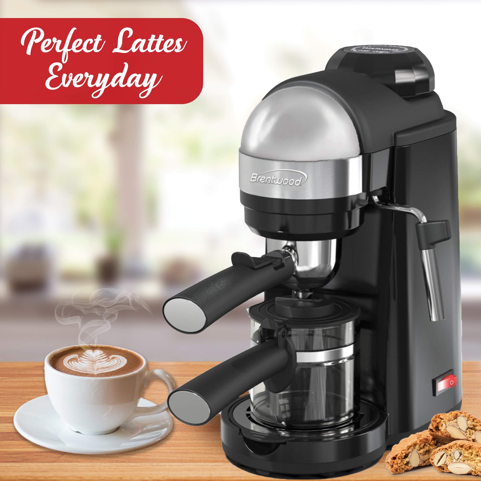 Brentwood Ga-135Bk Espresso And Cappuccino Maker, 4 Servings, Black