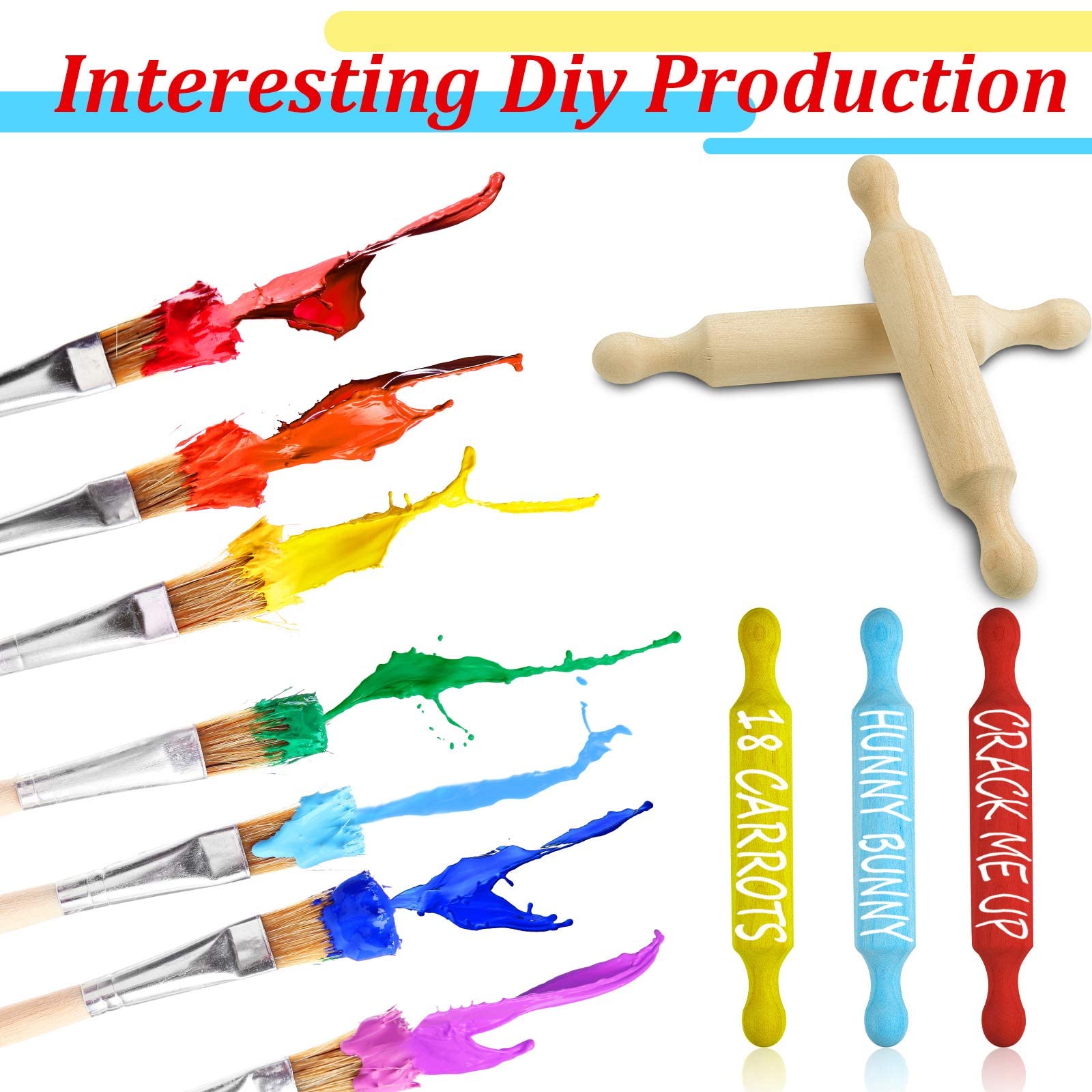 Suclain Wooden Mini Rolling Pin Long Kitchen Baking Small Dough Rolling Pin For Children Fondant Pastry Pizza Crafting And Imagi