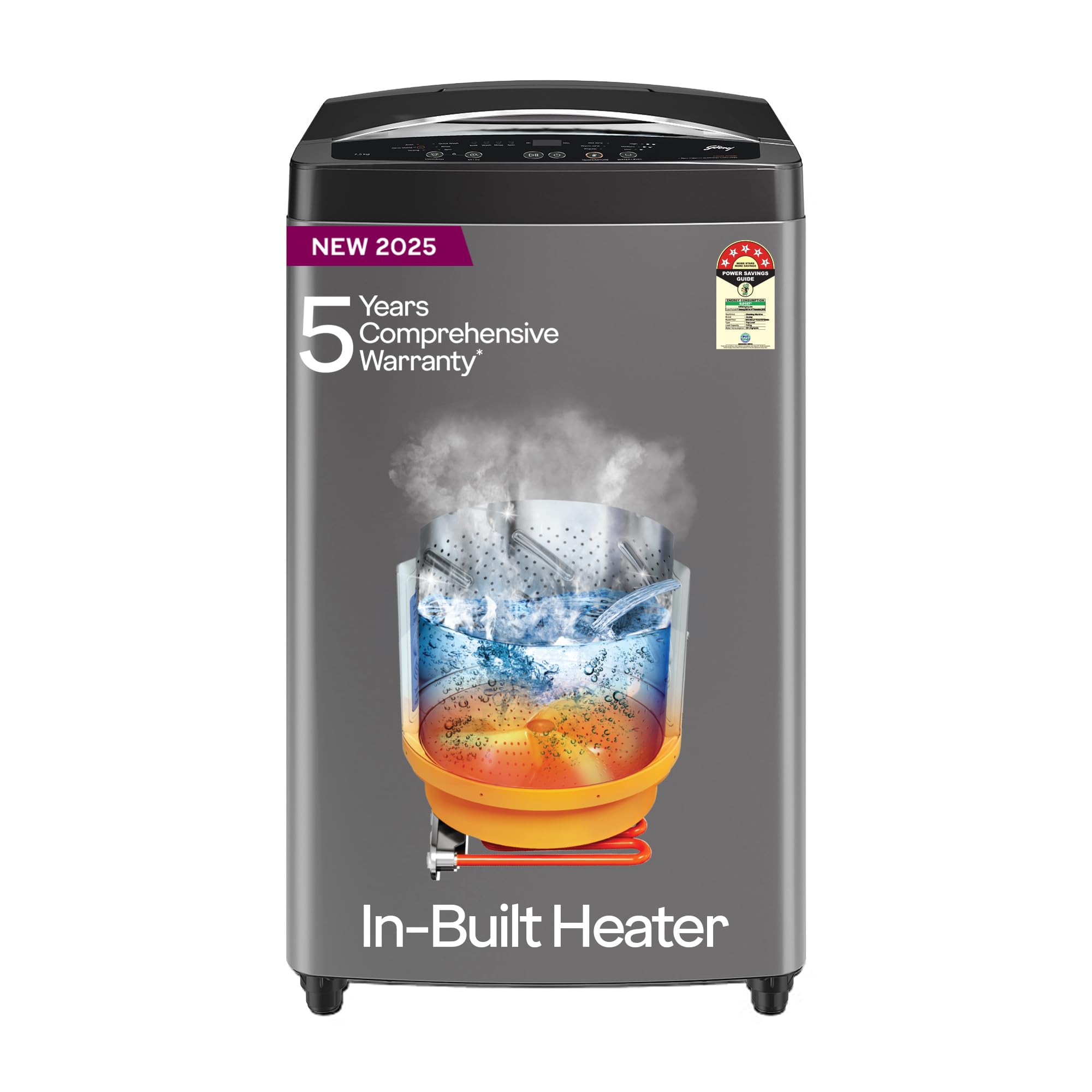 Godrej 7.5 Kg 5 Star, Ai Powered, Inbuilt Heater, Fills Tub At ~0 Water Pressure, Fully Automatic Top Load Washing Machine (Wteo