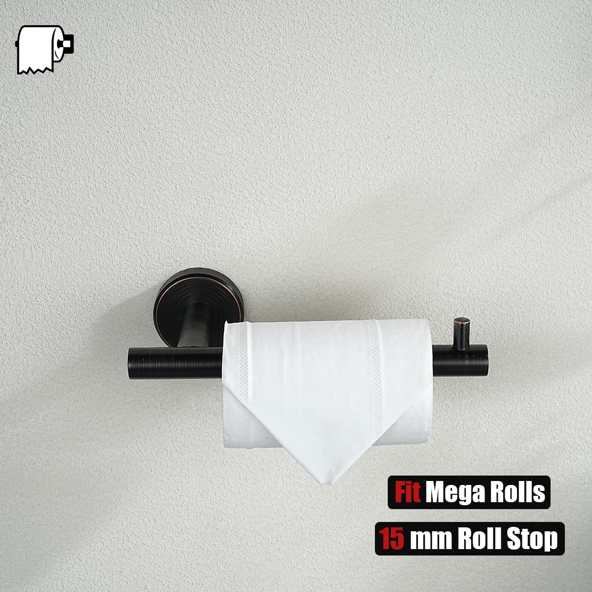 JQK Toilet Paper Holder Oil Rubbed Bronze  5 Inch 304 Stainless Steel Thick 0.8mm Tissue Paper Dispenser for Bathroom  Hold Mega Rolls Wall Mount  TPH100-ORB