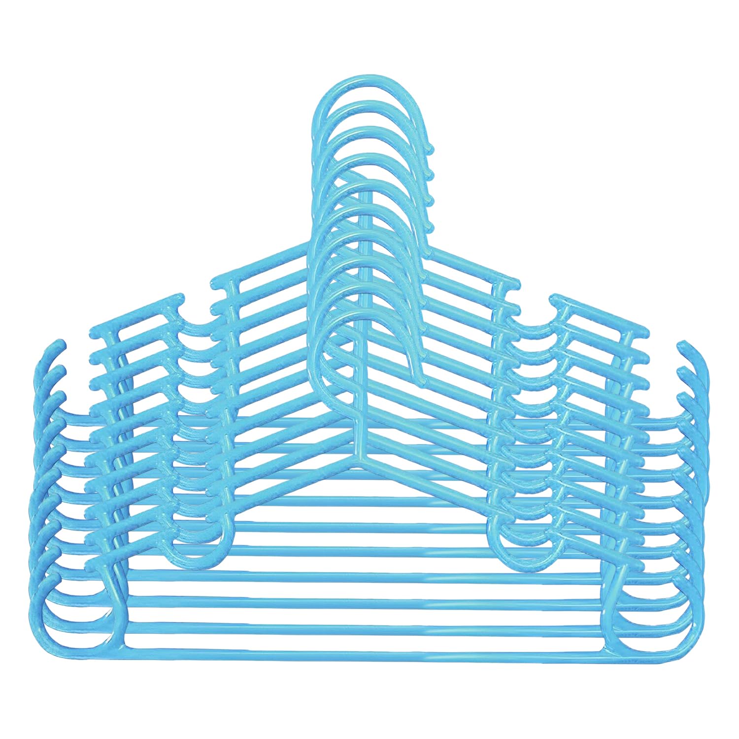 Kuber Industries Baby Clothes Hanger|Heavy-Duty Plastic Baby Hanger|Hangers For Wardrobe, Closet|Pack Of 10 (Sky Blue)