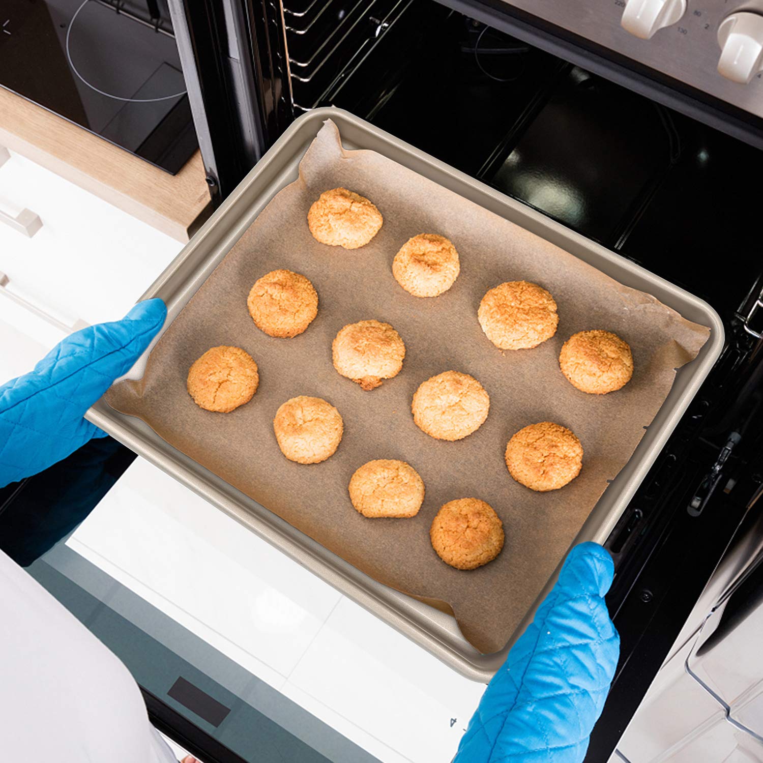 11 Inch Baking Sheets For Oven, Shinsin Nonstick Toaster Oven Pans Heavy Carbon Steel 11X9 Inch Quarter Sheets Pan For Baking, 1