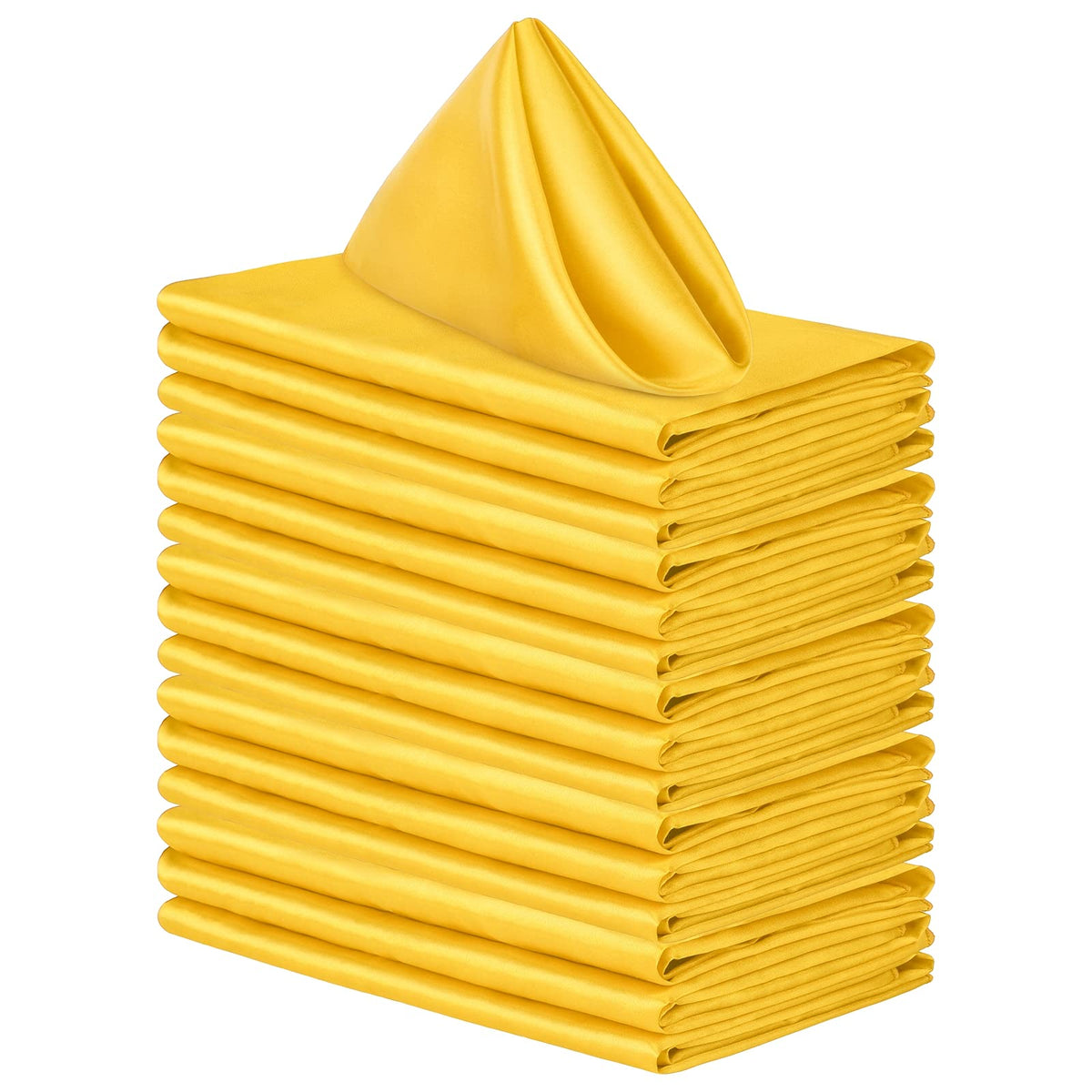 Aneco 16 Pack Square Satin Napkin Bright Silk Table Napkin Soft Smooth Fabric Table Napkin For Wedding Banquet Party Decoration,