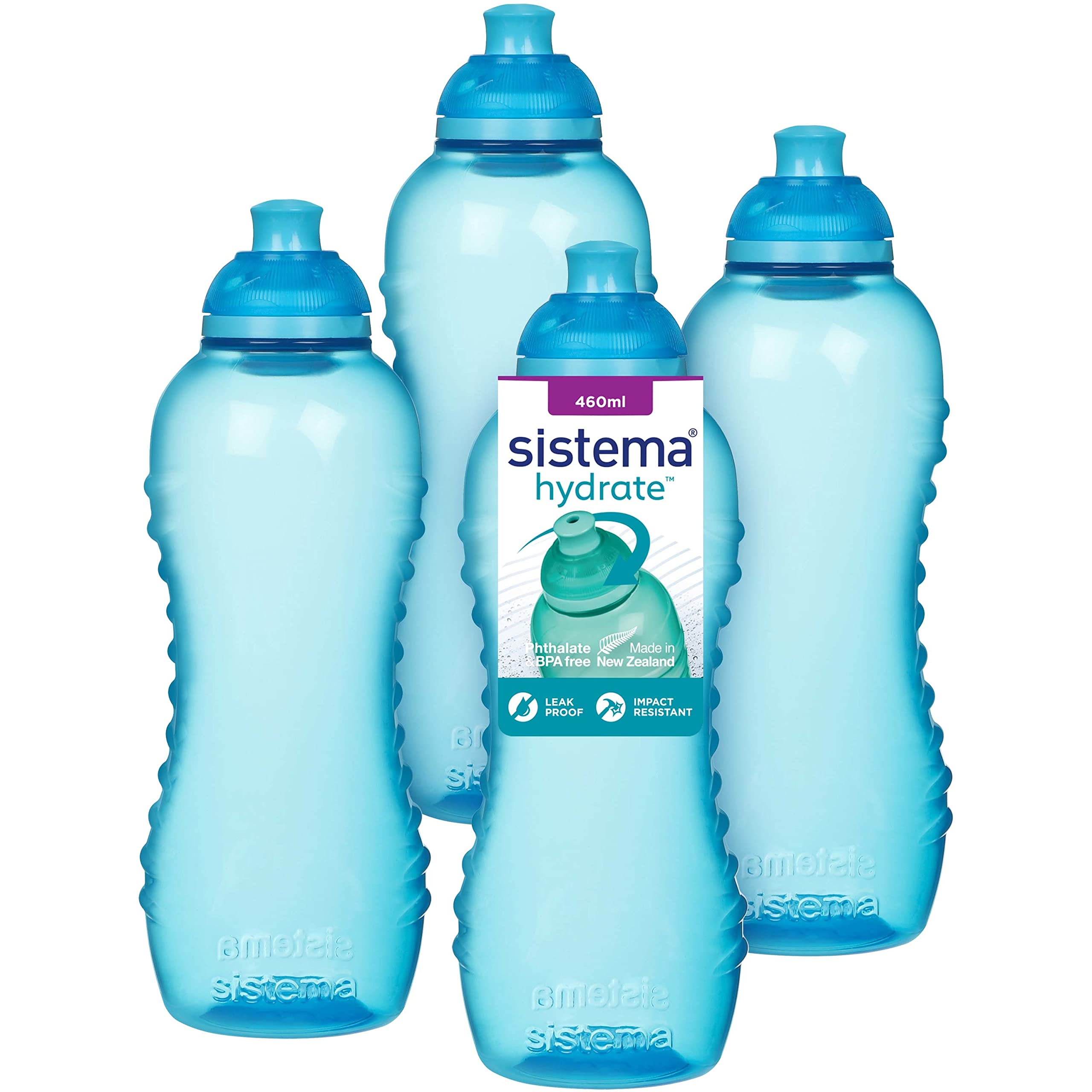 Sistema Twist n Sip Squeeze Sports Water Bottles | Leakproof Water Bottles | 460 ml | BPA-Free | Recyclable with TerraCycle | 