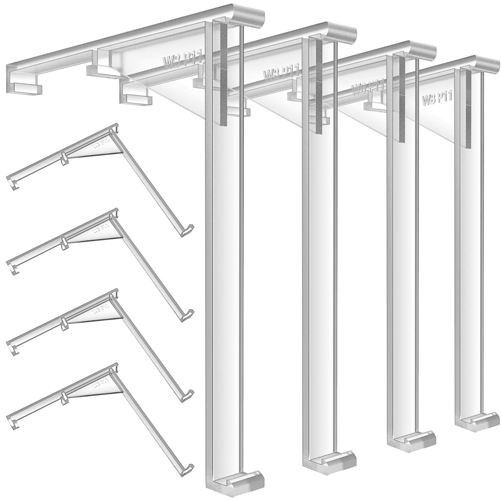 Valance Clips Vertical Blind Clear Valance Clip Bracket Valance Clips Plastic Valance Clips, Outside Mount (8 Pieces)