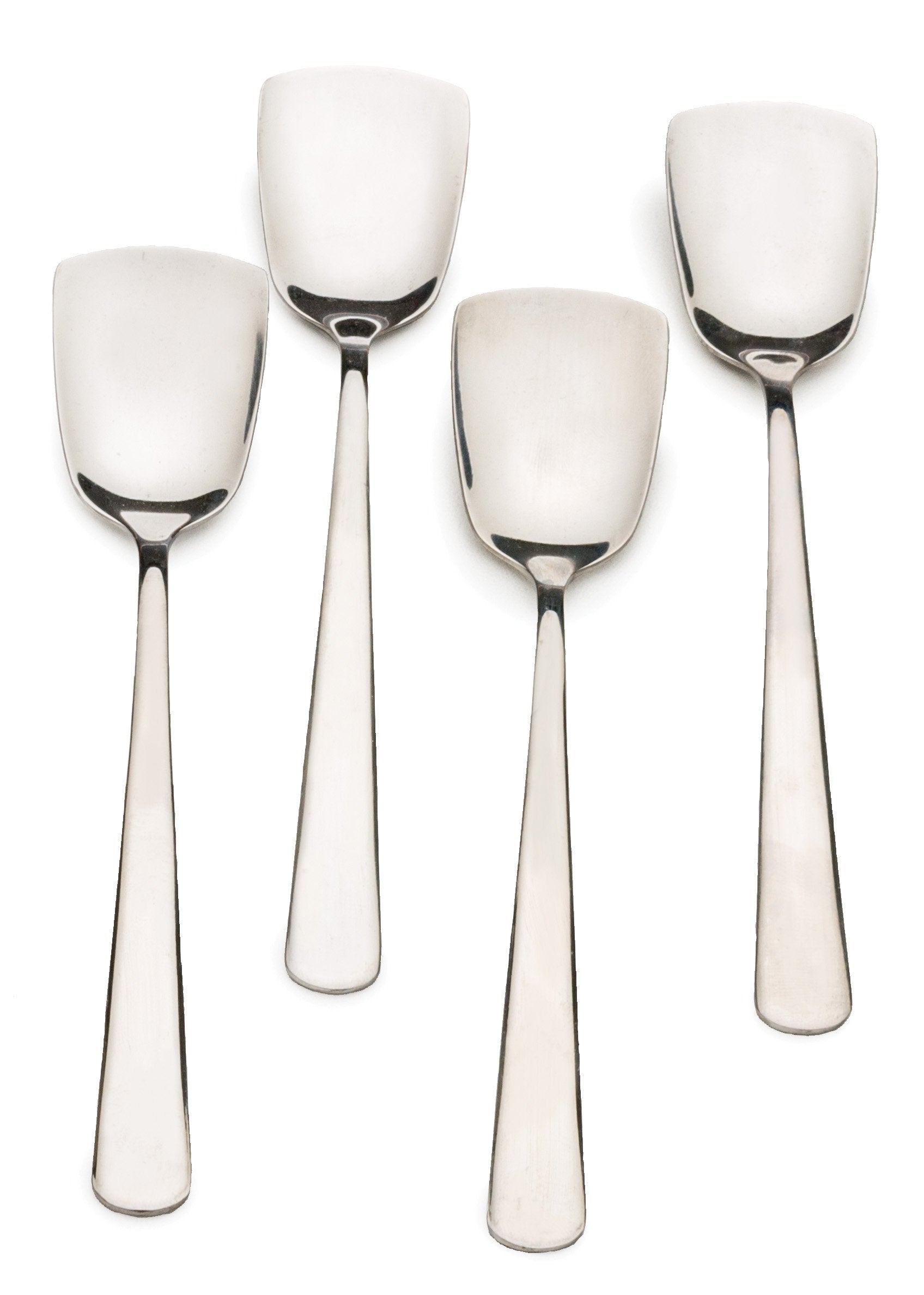 Rsvp International Ice Cream Tool Collection Dishwasher Safe, Large Handle, Spoons, 4 Piece, Stainless Steel