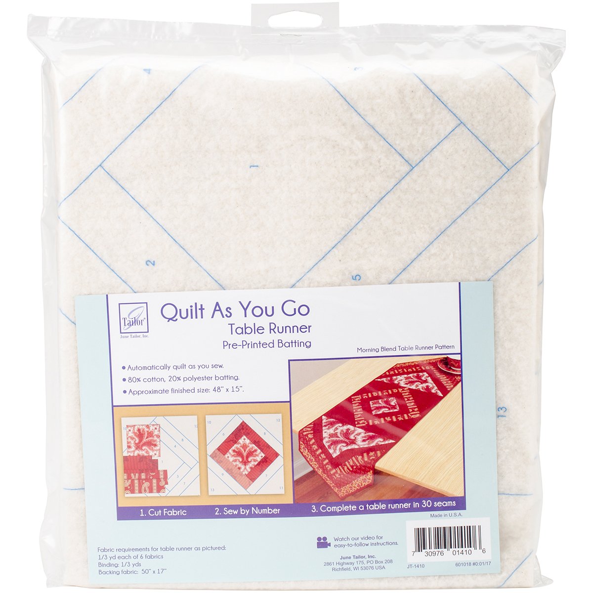 June Table Runner June Tailor Quilt As You Go Table Runner Pattern, Multi-colored Fabric ...