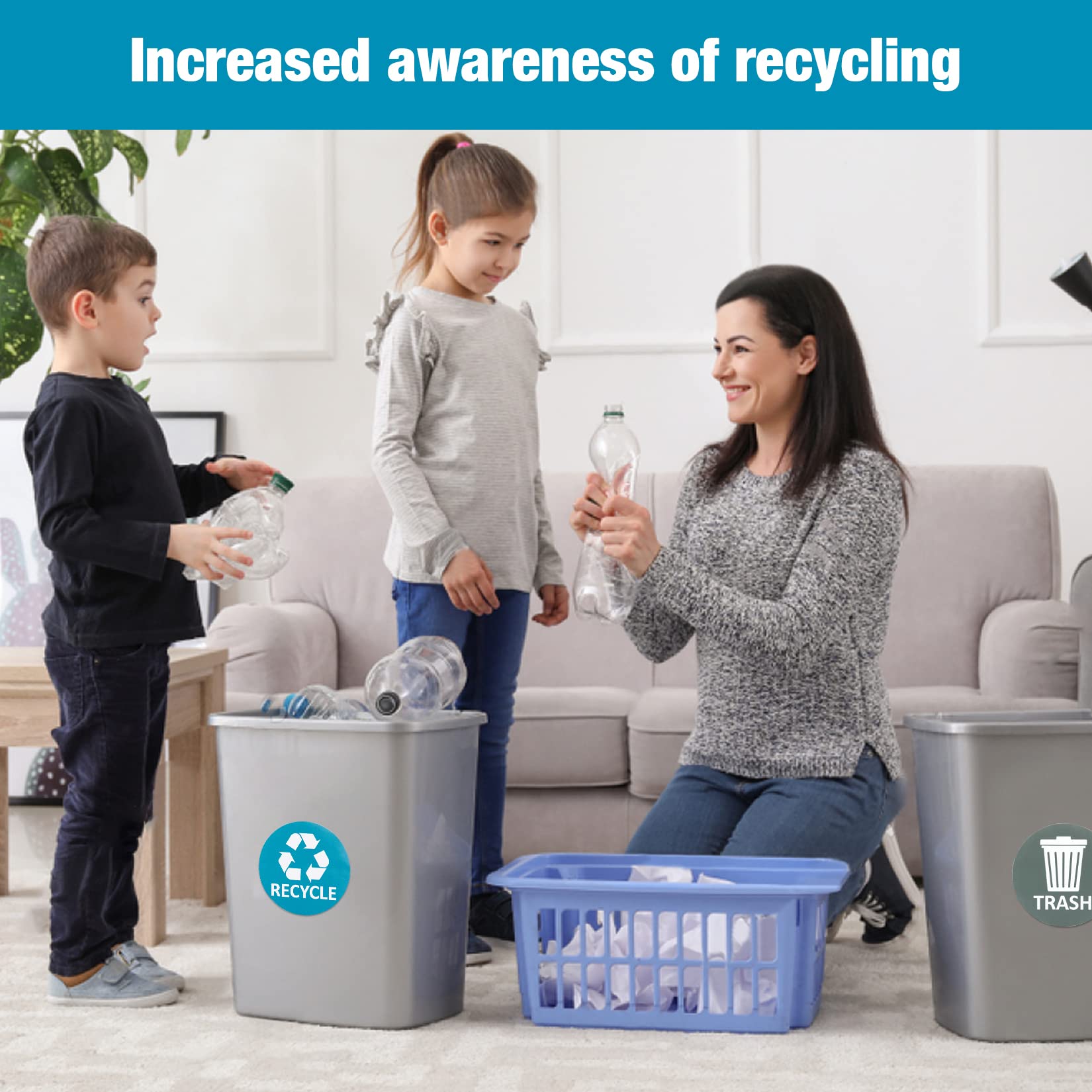 Sukh 6 Pack Recycle Sticker For Trash Can Large Sign Garbage Recycling Sticker Reuse Recycle Vinyl Perfect For Kitchen Necessity