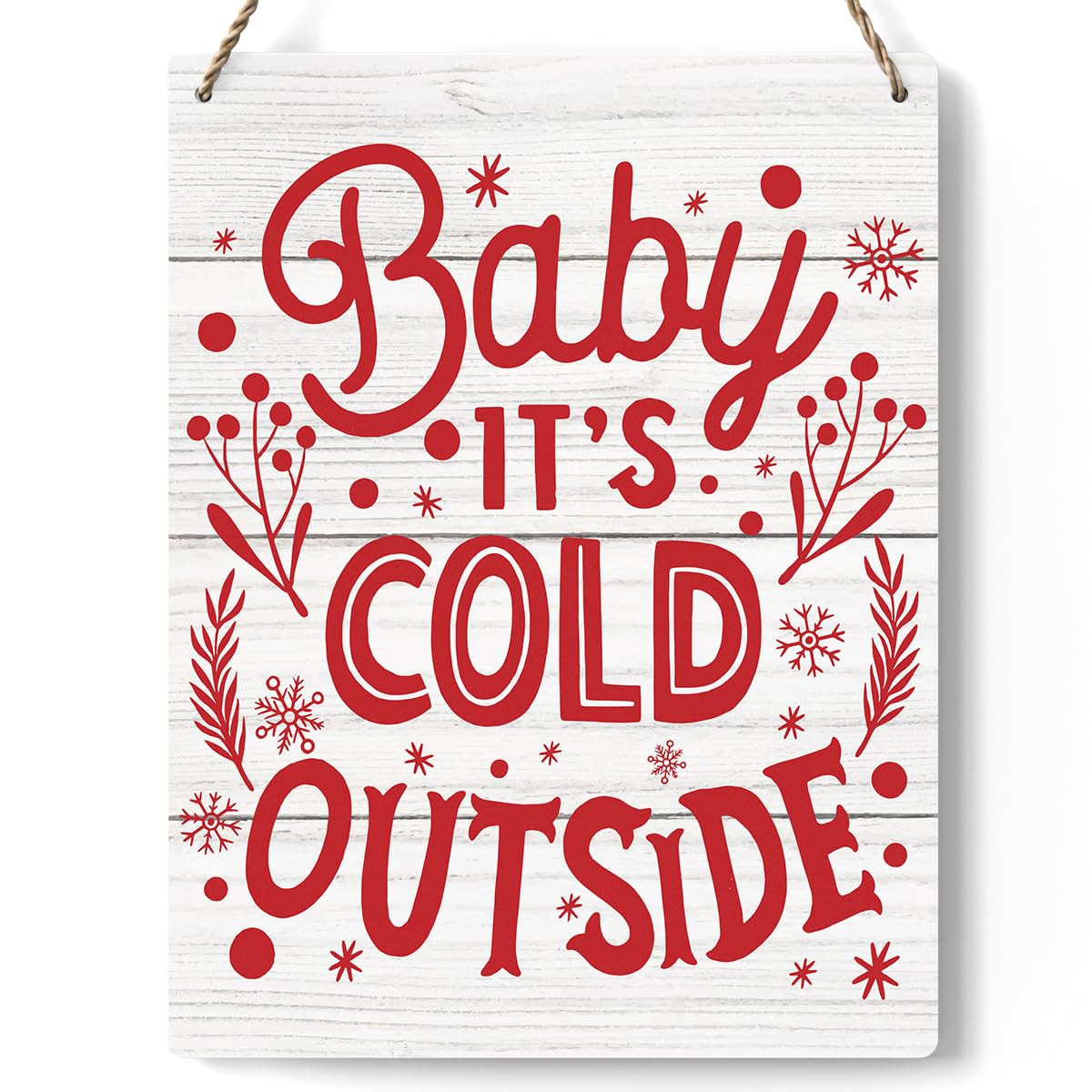 Gnomes Merry Christmas Wooden Sign Snowflake Winter Decoration Rustic Hanging Plaque Home Wall Art 8 x 10 Sign Wall Decor for Fa