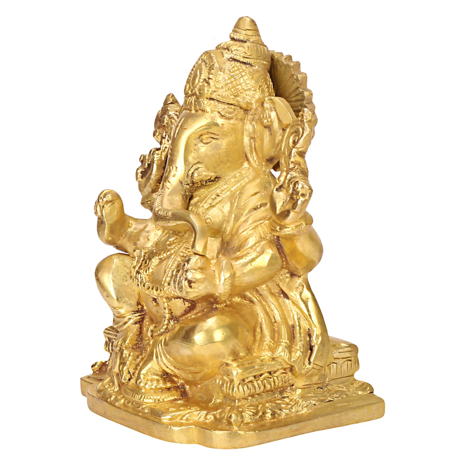 Apko Lord Ganesha Brass Idol Statue For Pooja Home Dcor Gifts, God Ganesh Sculpture Diwali Decoration Items 6 Inches