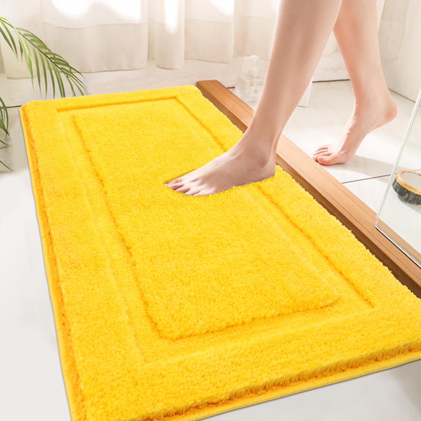 Shacos Super Soft Bathroom Runner Rug 24''X60'' Long Wide Bathroom Mat Non Slip Washable Bath Rug Runner Microfiber Absorbent Ba