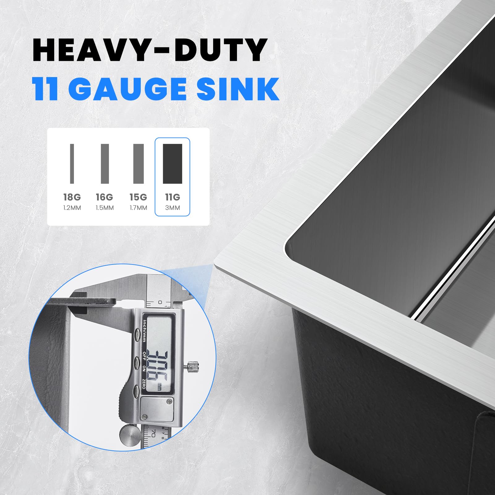 Popfly 15 Inch Bar Prep Sink, Sus 304 Stainless Steel Top Mount Handmade Single Bowl 18 Gauge Drop In Kitchen Small Rv Sink, Bru