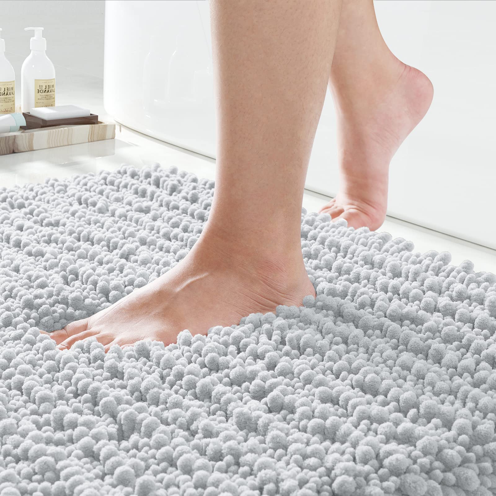 Yimobra Original Luxury Chenille Bath Mat, 44.1 X 24 Inches, Soft Shaggy And Comfortable, Large Size, Super Absorbent And Thick,
