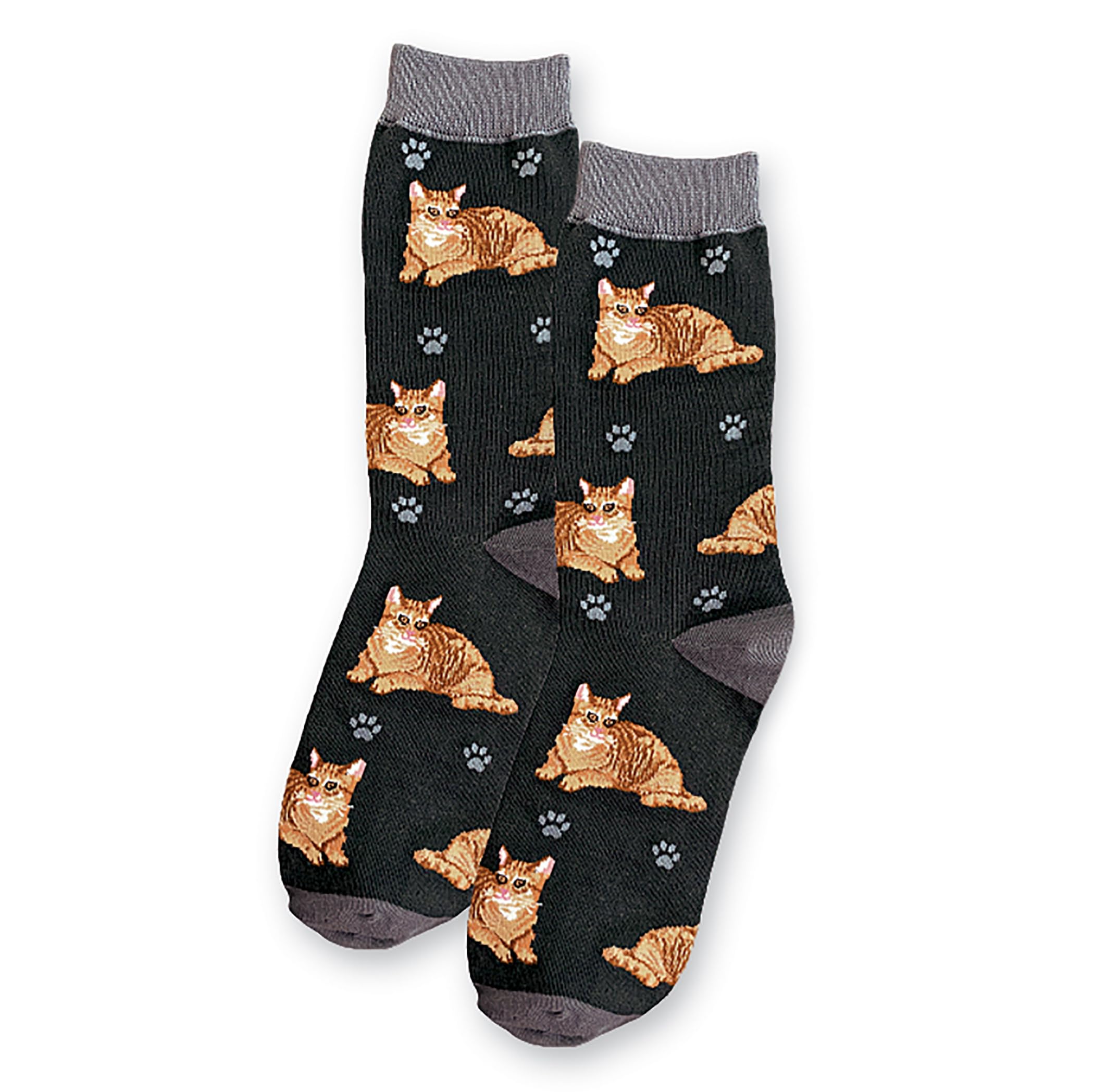 Pet Lover Socks - Fun - All Season - One Size Fits Most - For Women And Men - Cat And Dog Gifts (Orange Tabby Gift - Sock)