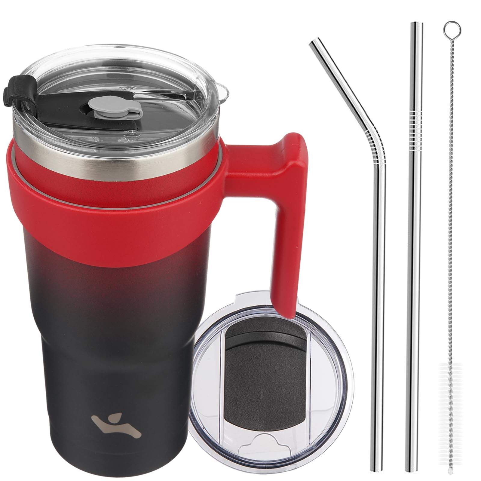 Konokyo 20 oz Tumbler with Handle and 2 Straw 2 Lid, Insulated Water Bottle Stainless Steel Vacuum Cup Reusable Travel Mug,Mysti