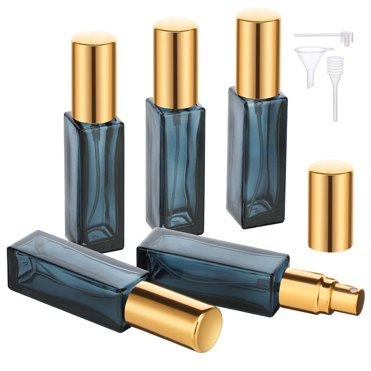 Segbeauty Mini Perfume Atomizer, 5 Set Of 10Ml Perfume Travel Refillable, Glass Perfume Dispenser Empty Pump Bottle Small Portab