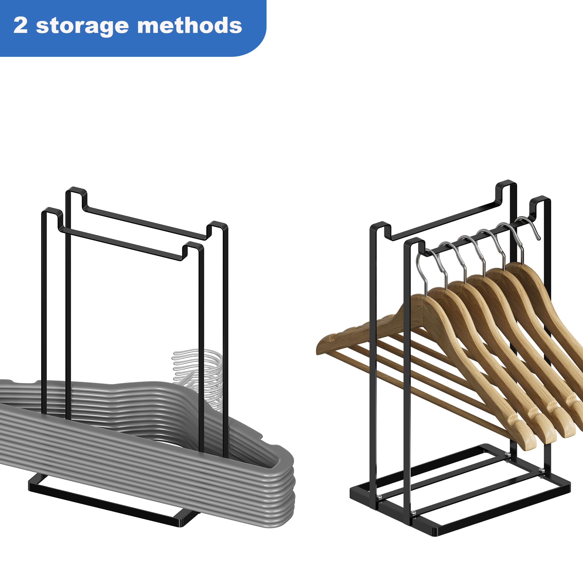 Thipoten Hanger Organizer, Adjustable Metal Hanger Stacker For Adults And Children, Holding Up To 55 Velvet/Wire/Plastic Hangers