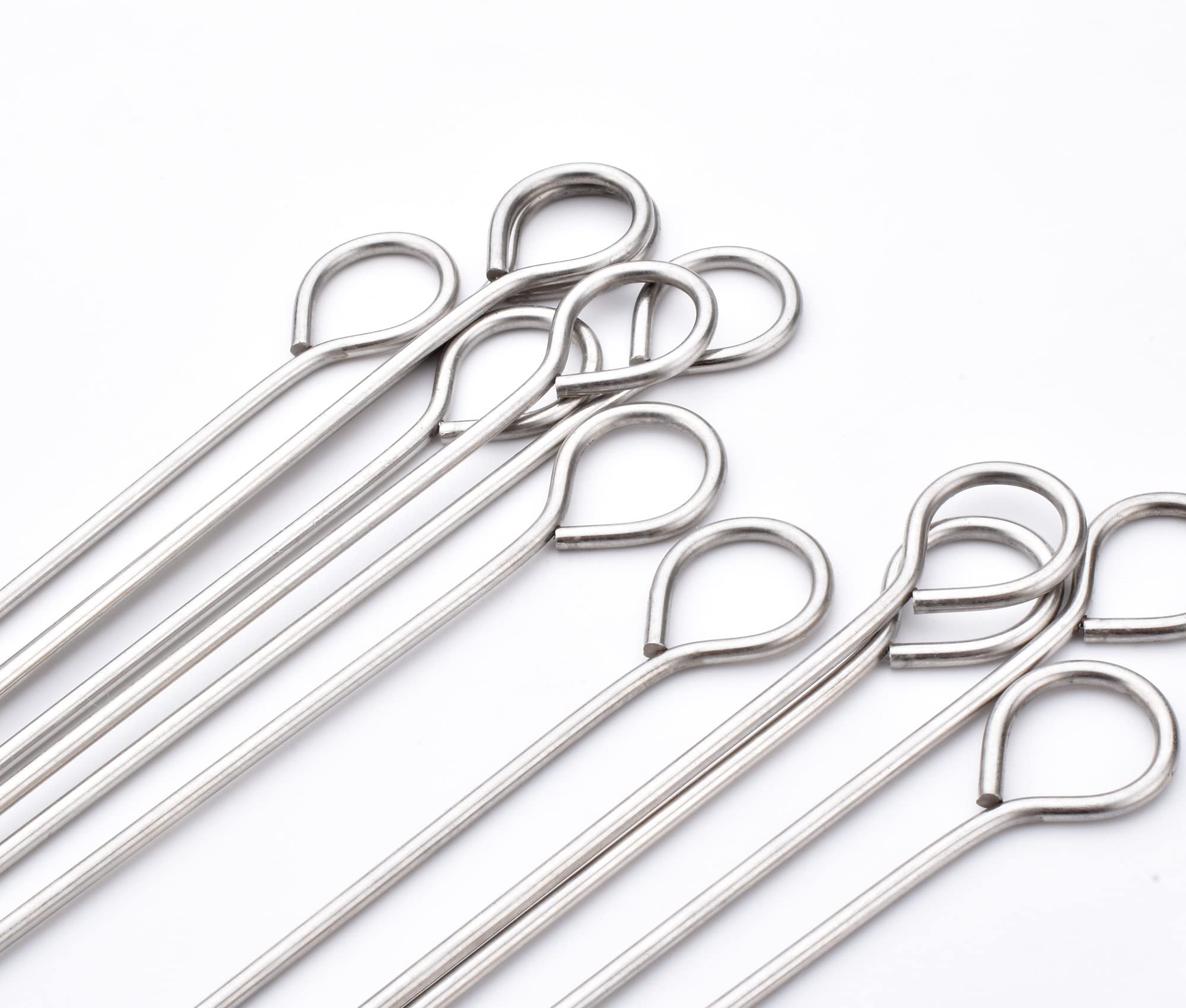 Honshen 10 Inch Metal Barbecue Skewers, Stainless Steel Bbq Skewers, Shish Kebab Kabob Skewers 12 Pcs