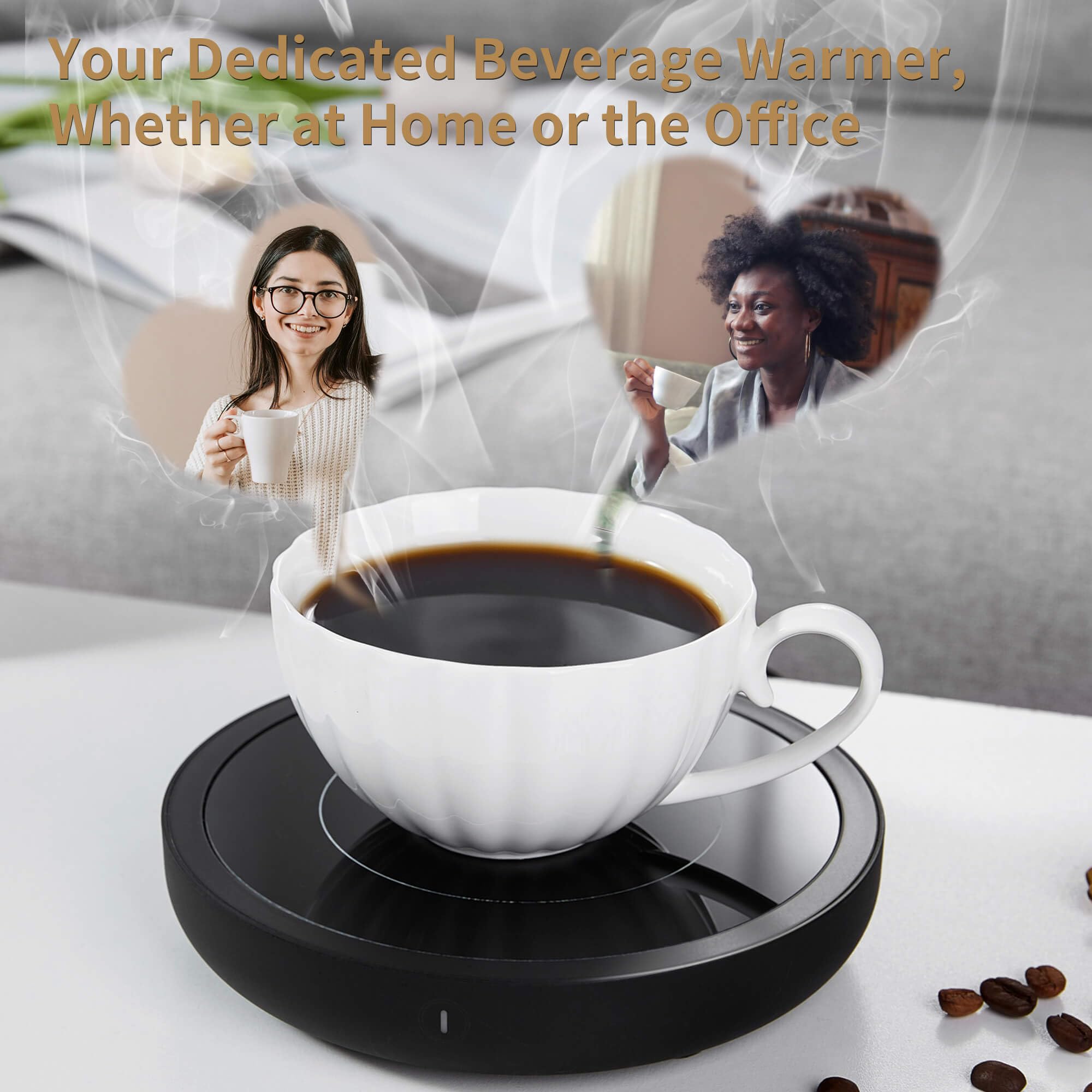 Coffee Mug Warmer For Desk 4H Auto Shut Off, Smart Coffee Cup Warmer With 3 Temperature Setting, Electric Mug Warmer Plate For C