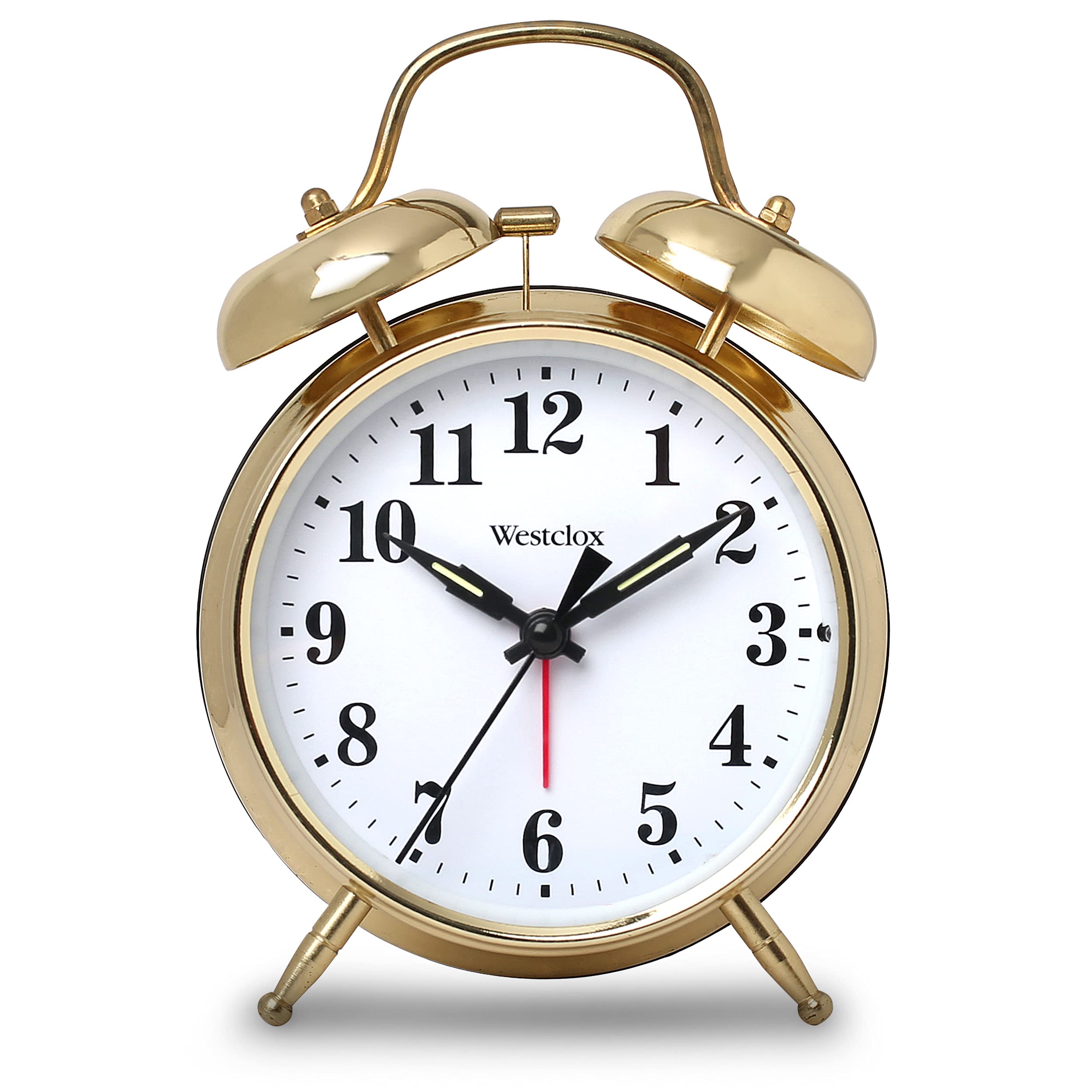Westclox Big Ben Twin Bell Alarm Clock | Loud Alarm Clock for Heavy Sleepers | Battery Operated Clock with Backlight for Bedside