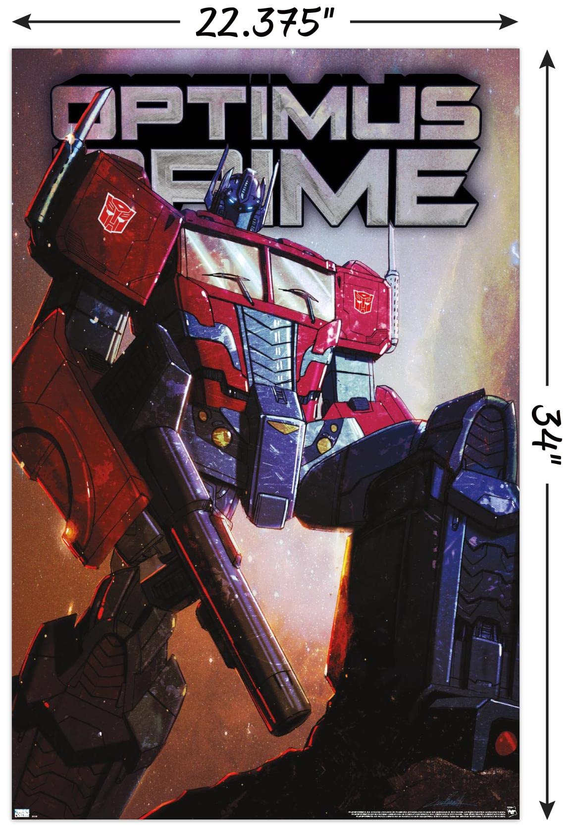 Hasbro Transformers - Optimus Prime Wall Poster, 34L'' X 22.4W'', Unframed Version