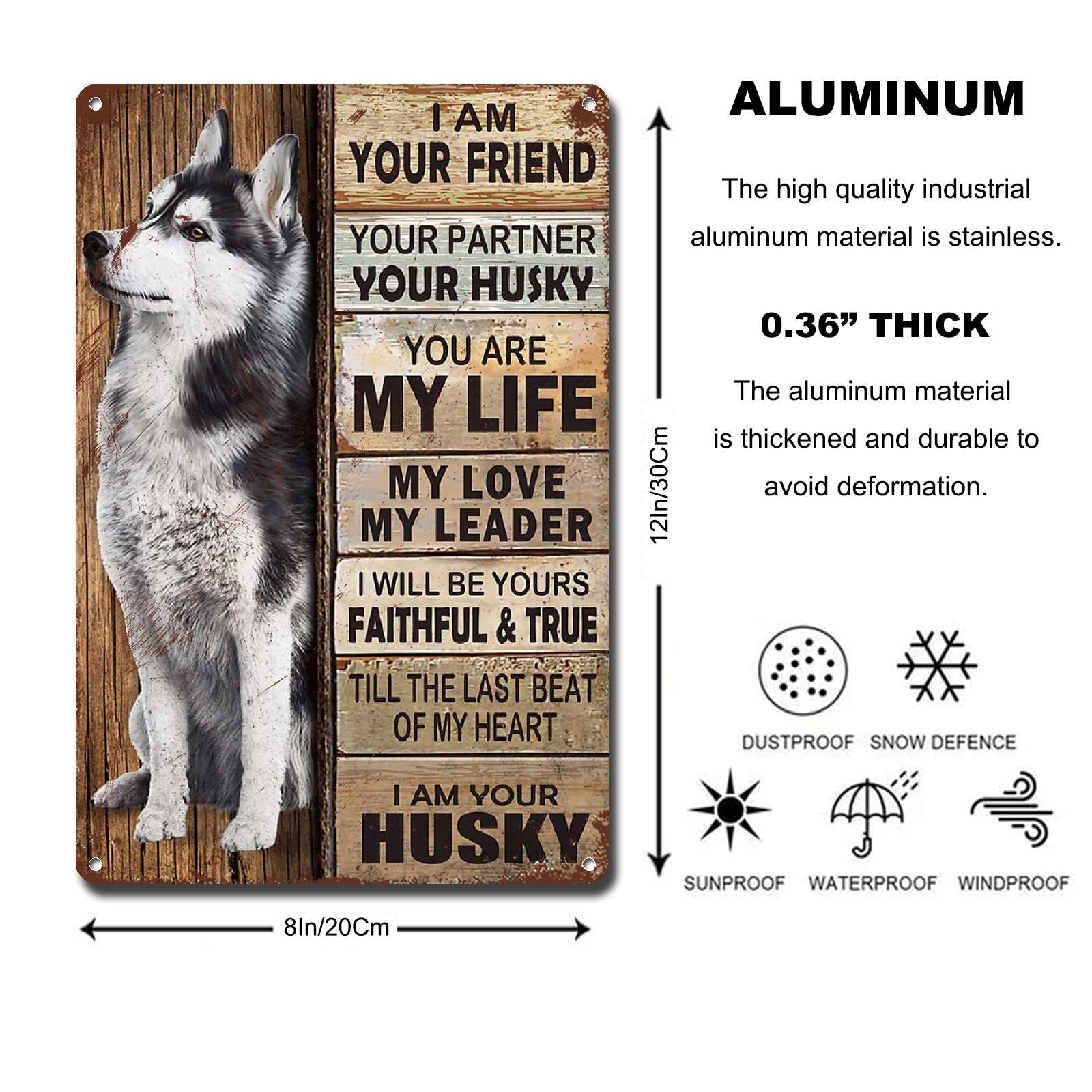 Lygond Metal Sign Tin Sign Vintage Wall Art I Am Your Friend Gift For Husky Lovers Dog Lovers Vintage Wall Art Prints Boho Bedro