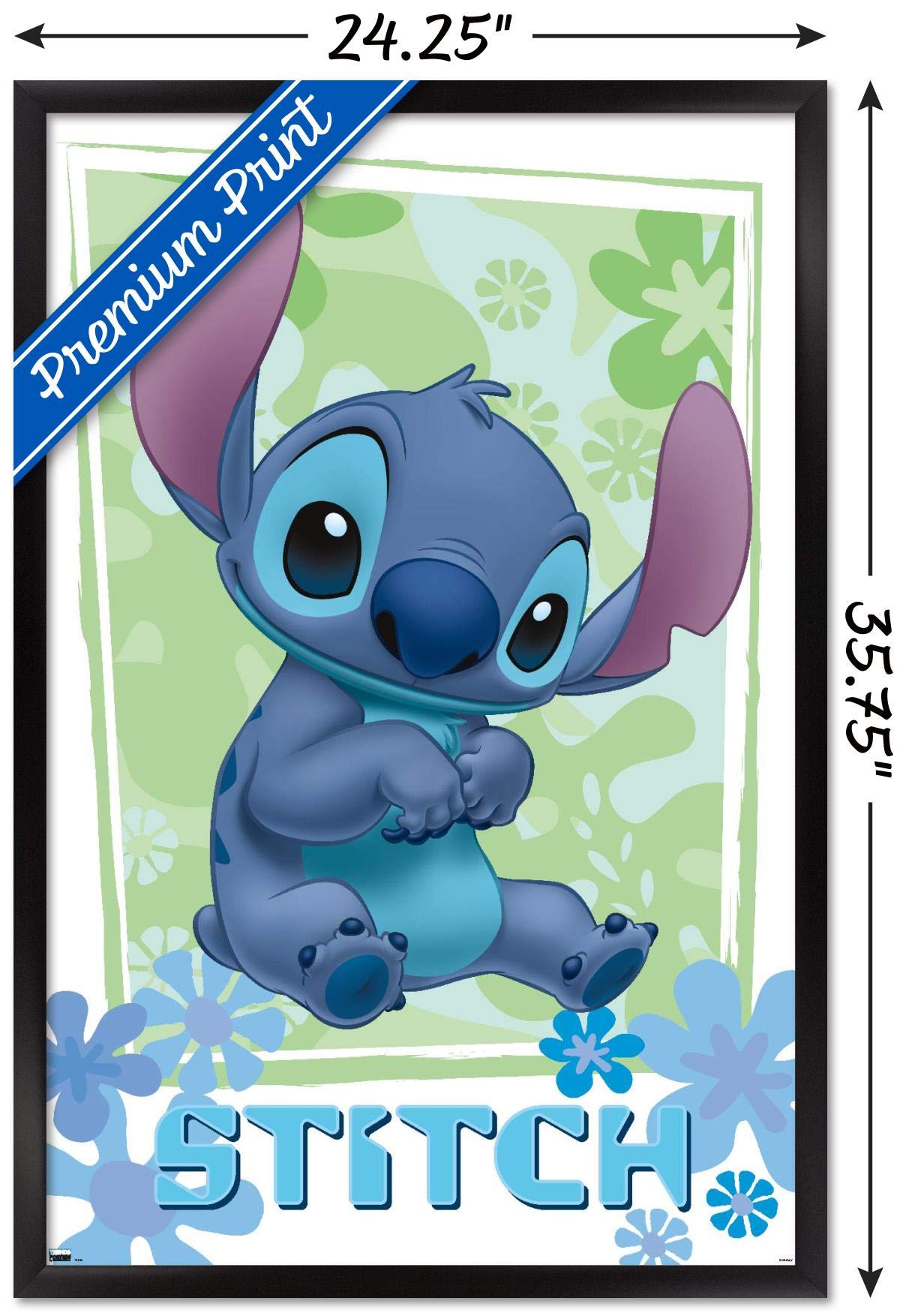 Trends International Disney Lilo And Stitch - Flowers Wall Poster, 22.375'' X 34'', Black Framed Version