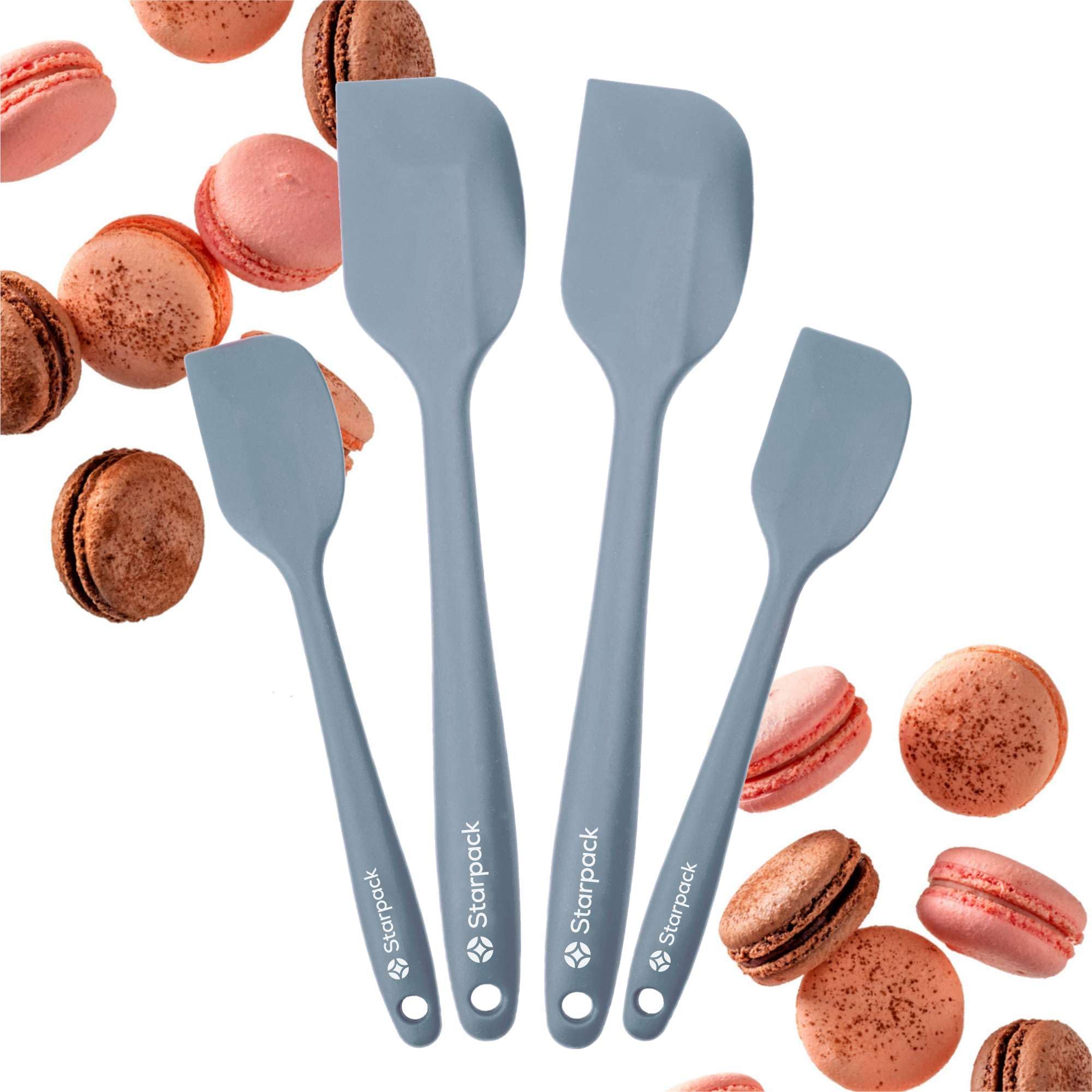 StarPack Home Premium Silicone Spatula Set (2 Small  2 Large) - Rubber Spatulas Silicone Heat Resistant to 600F - Hygienic One Piece Design  Non Stick Kitchen Spatula Set (Teal Blue)