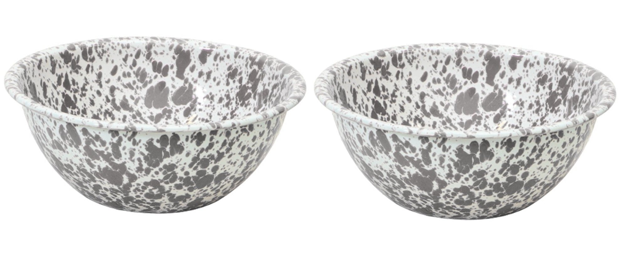 Crow Canyon Enamelware Serving Bowl Grey Marble 8.5 Inches In Diameter By 3.2 Inches Tall