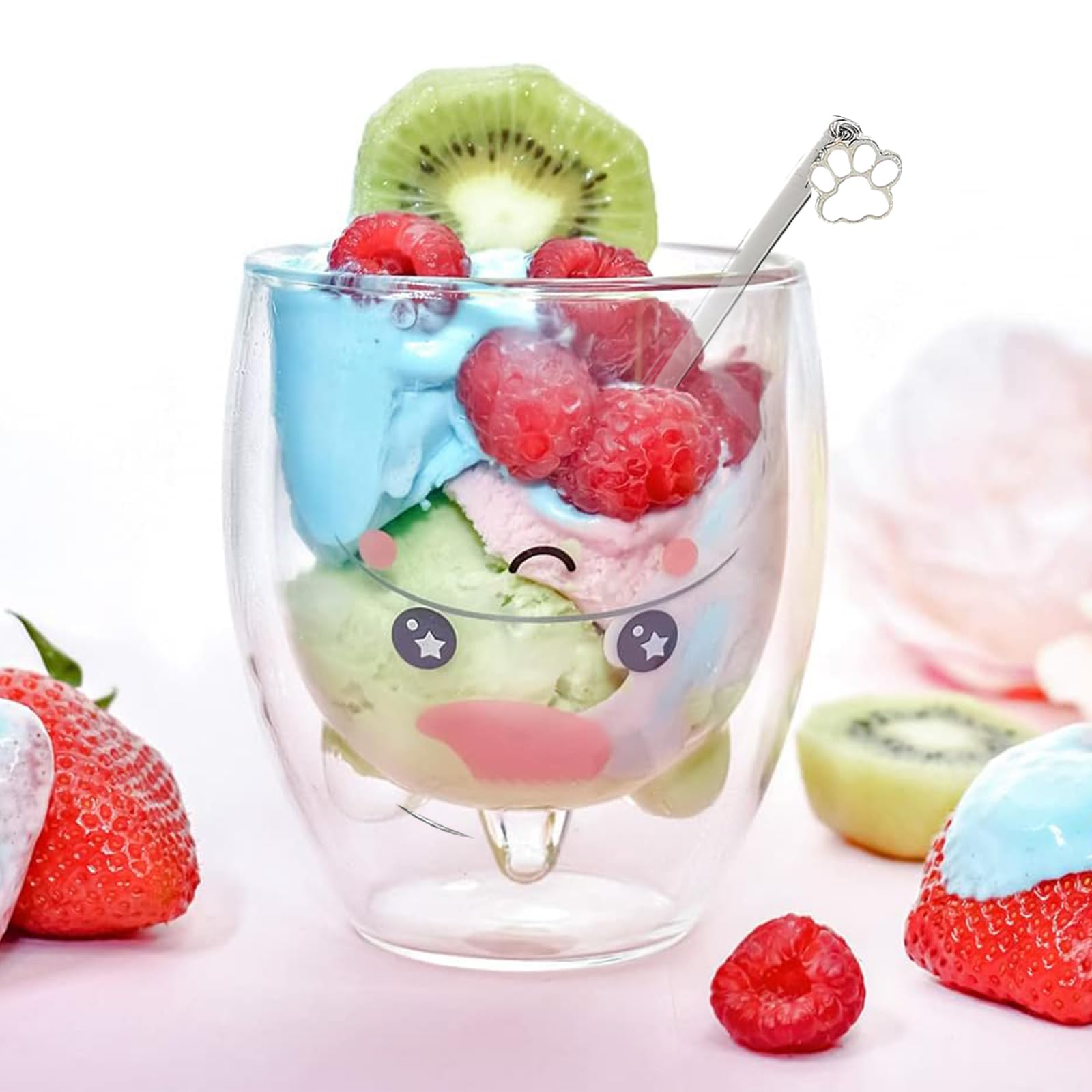 Unicorn Mug Cute Mugs Glass Double Wall Insulated Glass Espresso Cup, Coffee Cup, Tea Cup, Milk Cup, Kawaii Gifts, For Women Gir