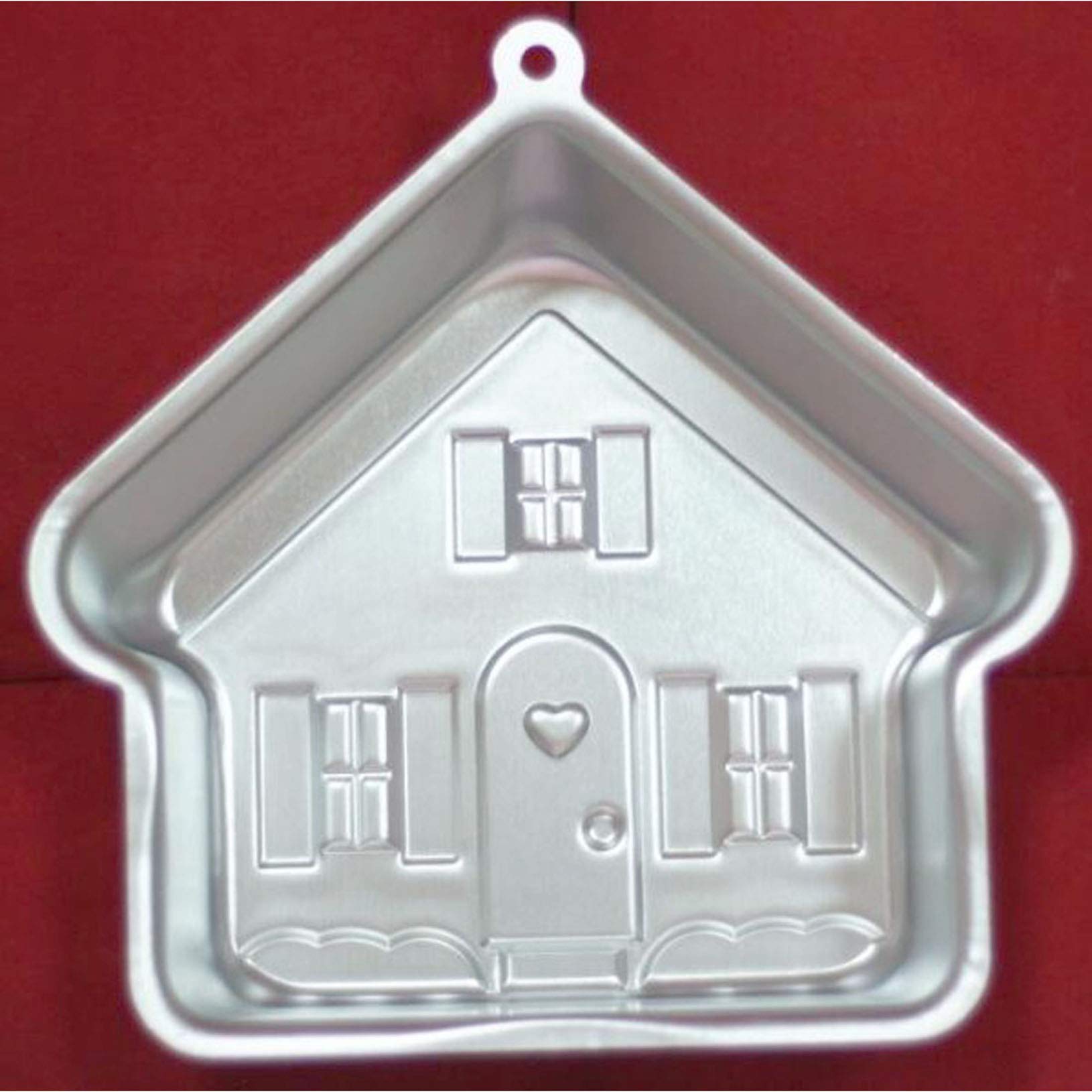 ZDYWY House Shaped Aluminum 3D Baking Mould - 8.5 Inch Silver Cake Pan for Birthdays