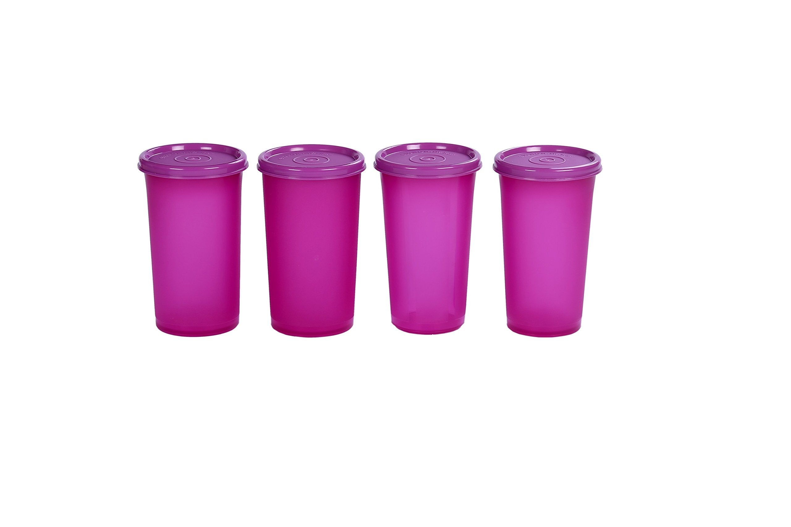 Signoraware Plastic Tumbler Set, 370ml, Set of 4, Purple