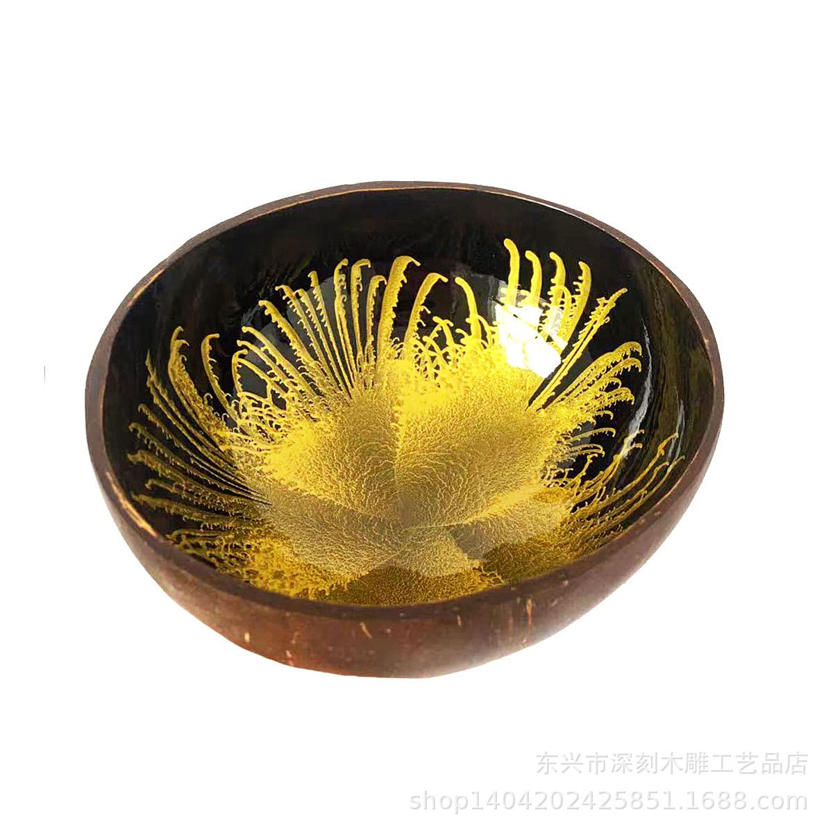 Qtmy Coconut Decorative Bowl Natural Coconut Shell Storage Bowl Coconut Serving Bowls Candy Container Nuts Holder(About 5.3 X 2.